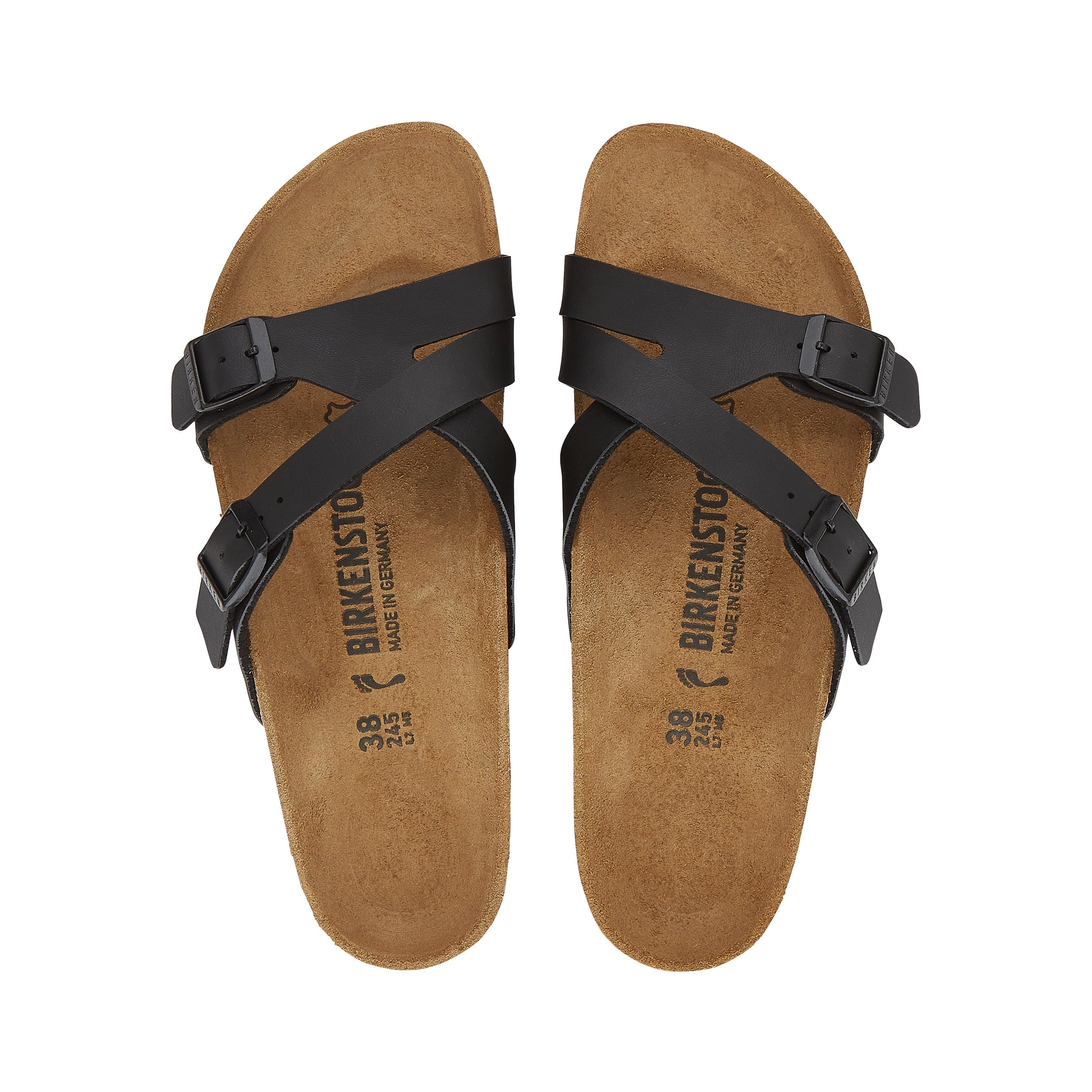 Birkenstock Yao Black Birko-Flor top view