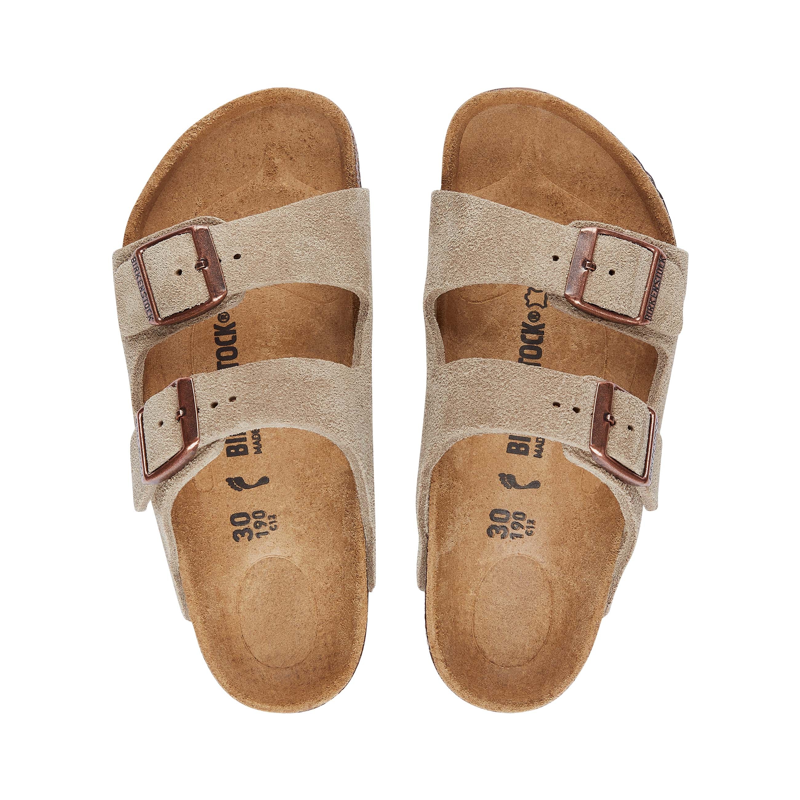 Arizona Kids Taupe Suede Leather