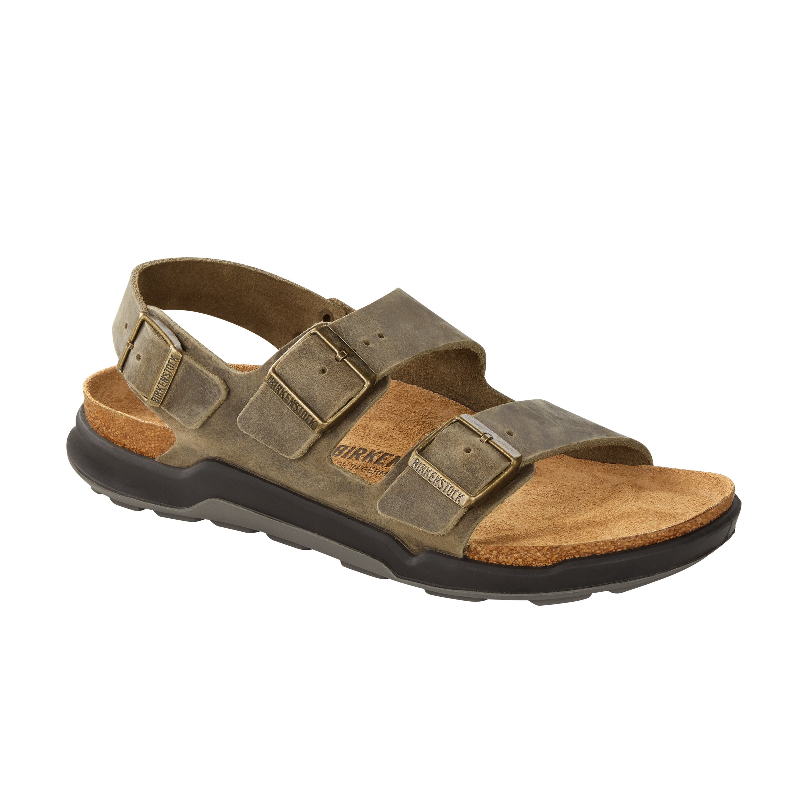 Birkenstock Milano Cross Town Arctic Faded Khaki Waxy Leather