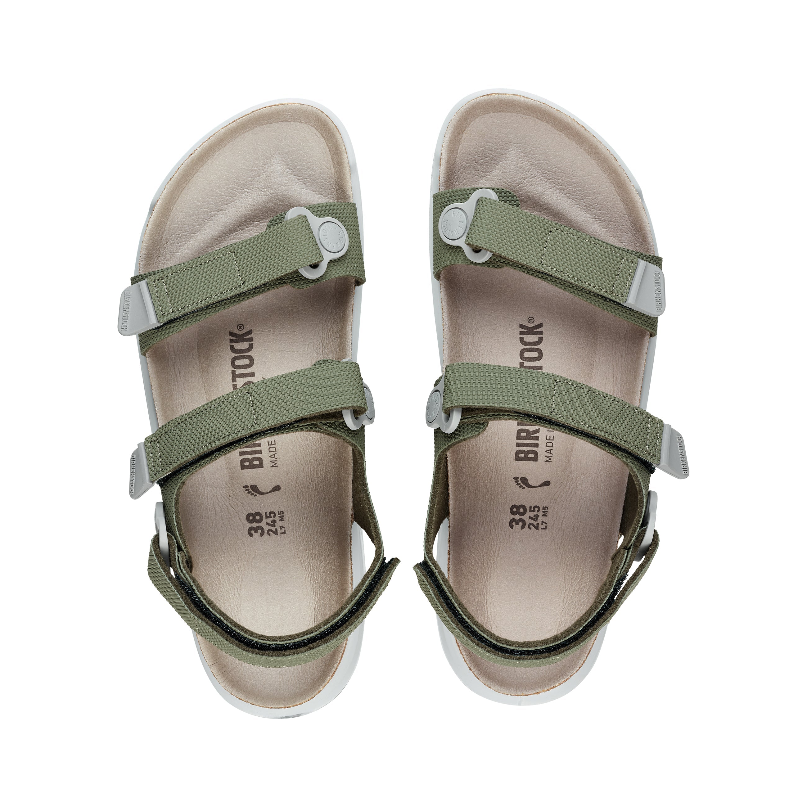 Birkenstock Kalahari Cross Country Khaki Birko-Flor top view