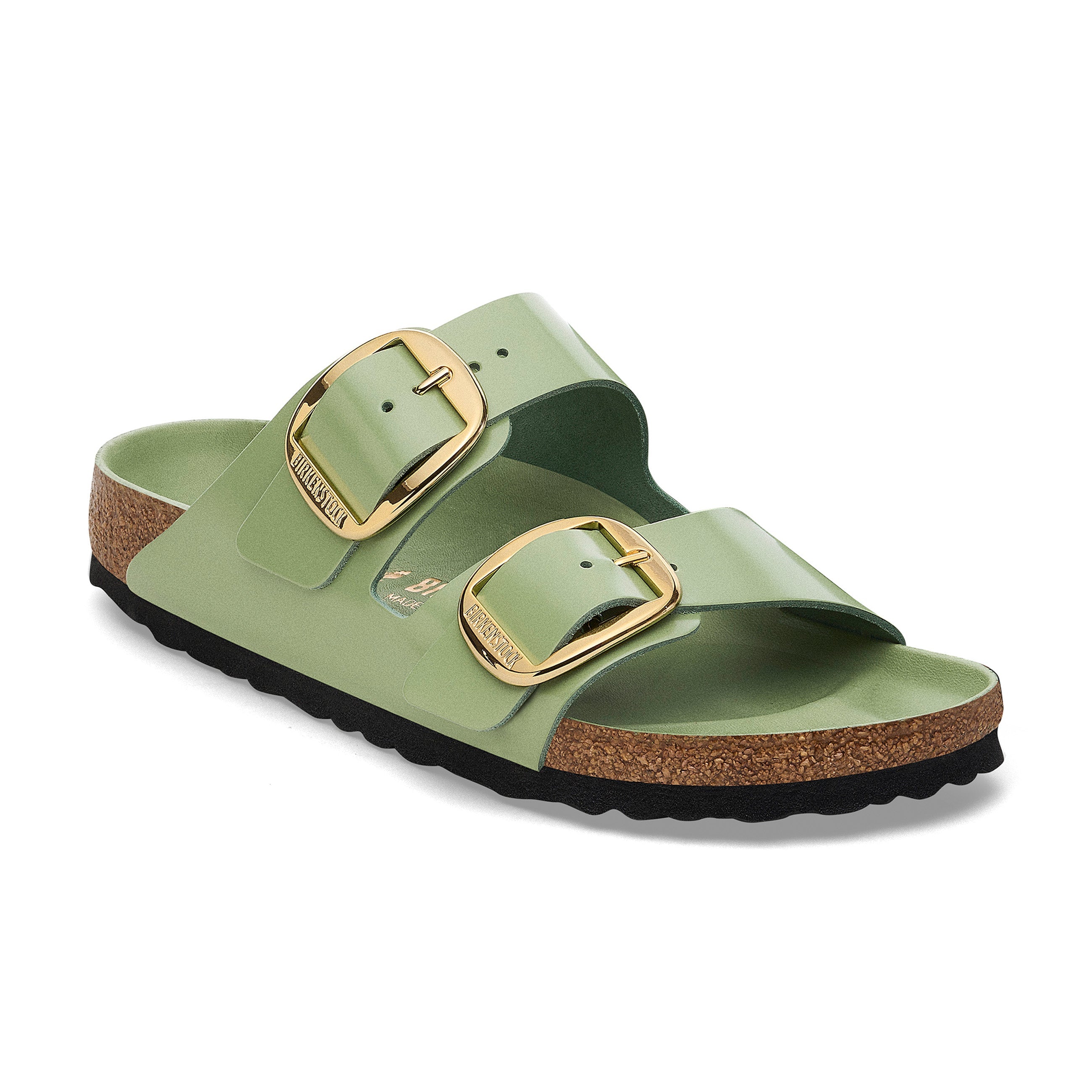 Arizona Big Buckle High Shine Green Tea Natural Leather Patent