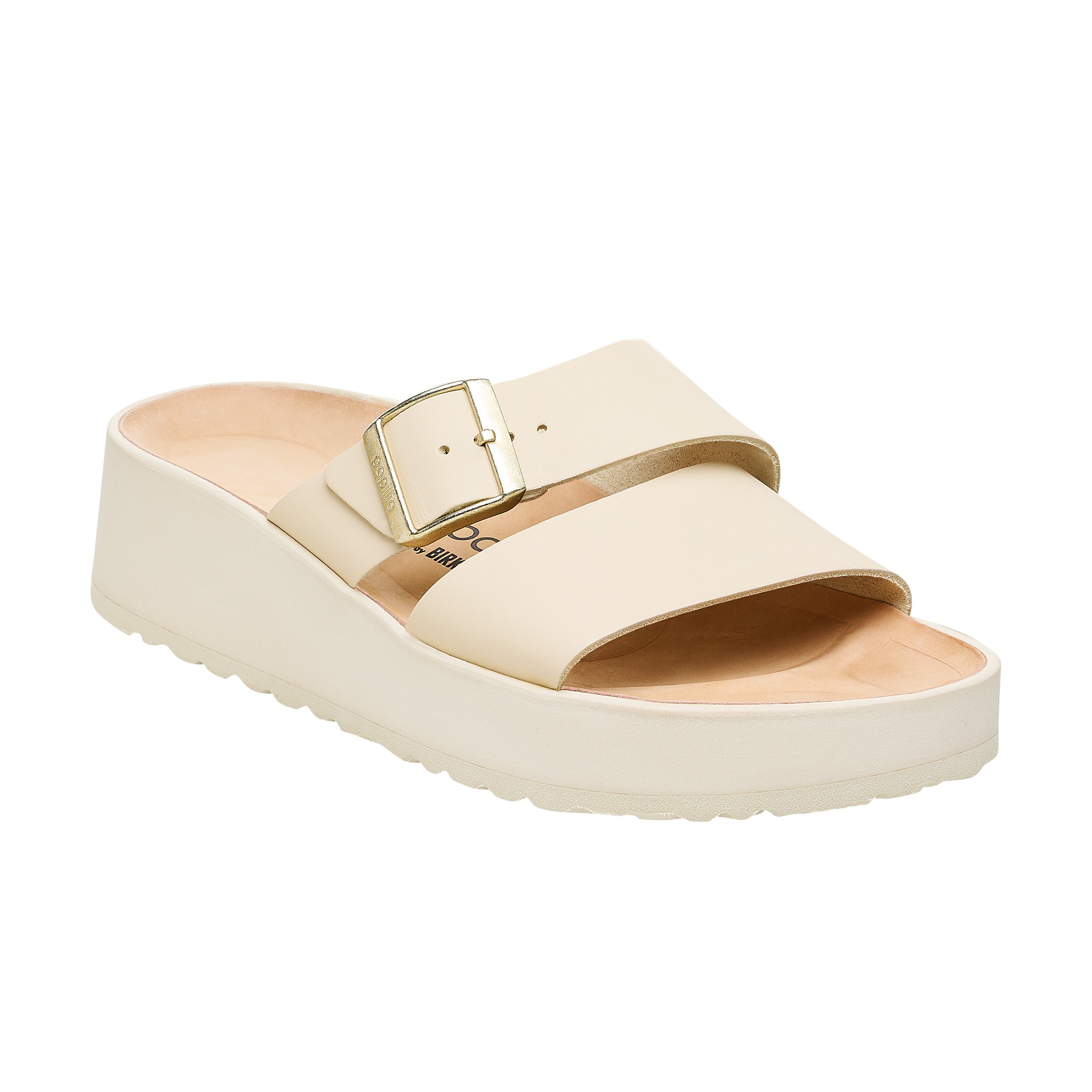 Birkenstock Almina Exquisite Platform Wedge Ecru Smooth Leather