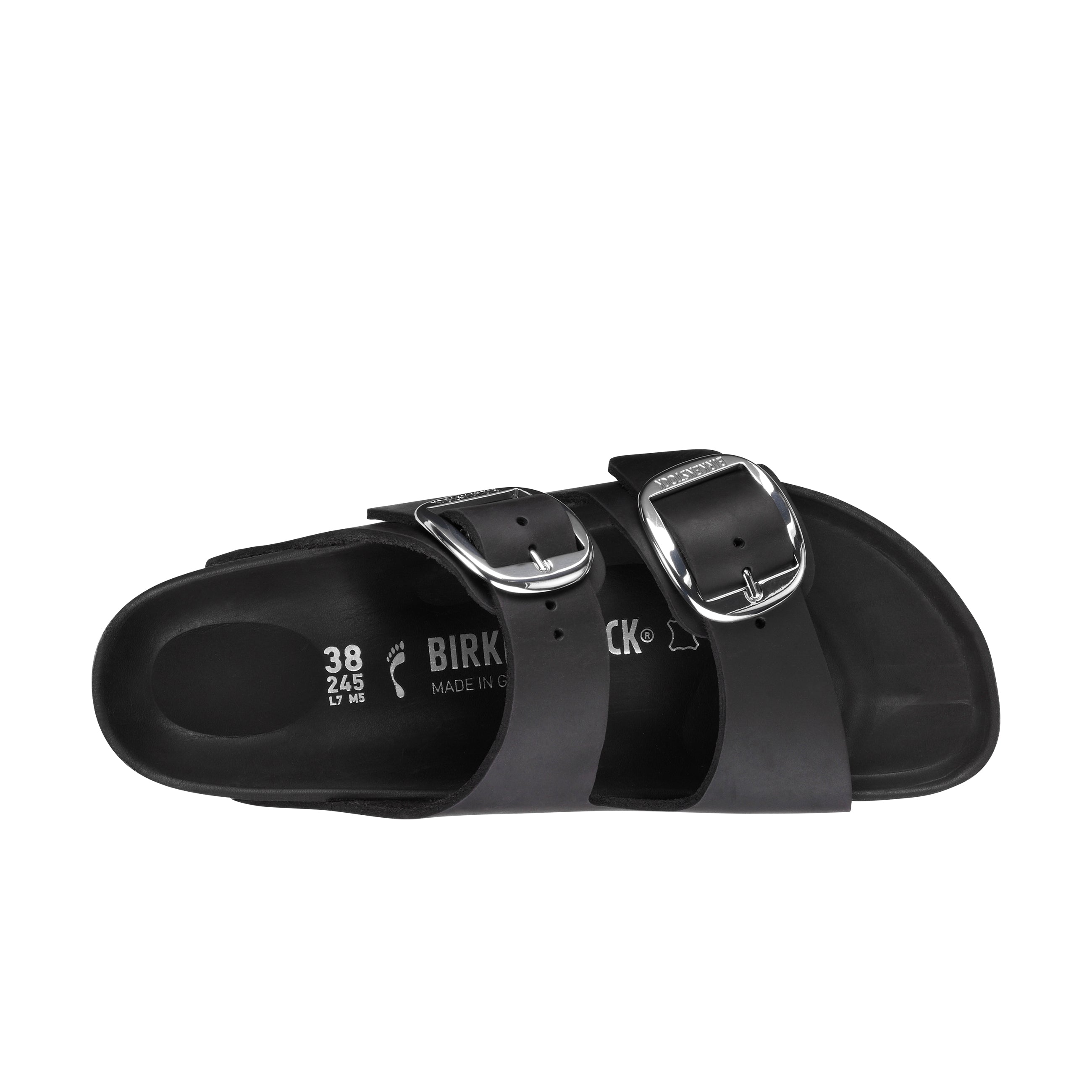 Birkenstock Arizona Big Buckle Black Oiled Leather top view