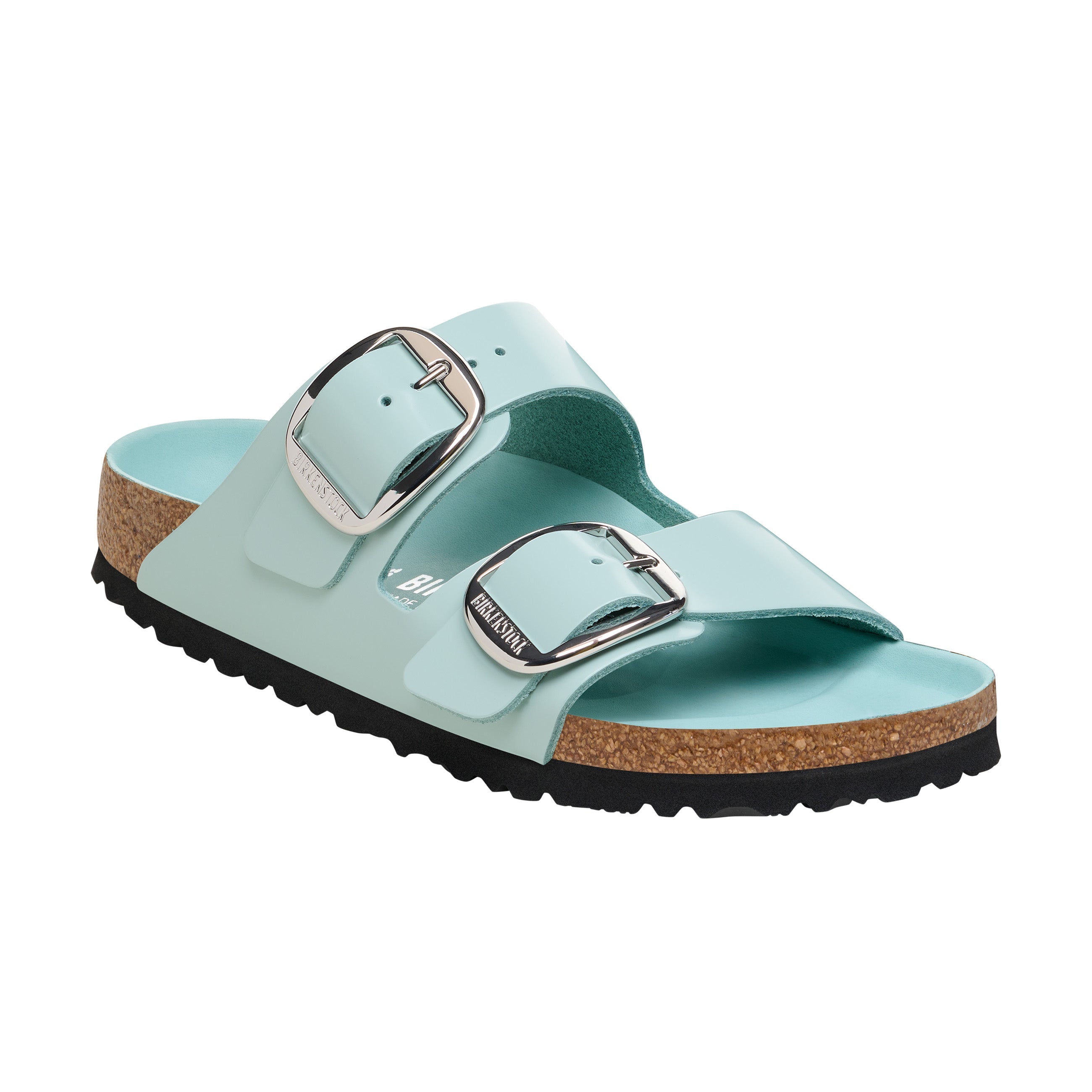 Birkenstock Arizona Big Buckle Natural Patent Leather High Shine Surf Green