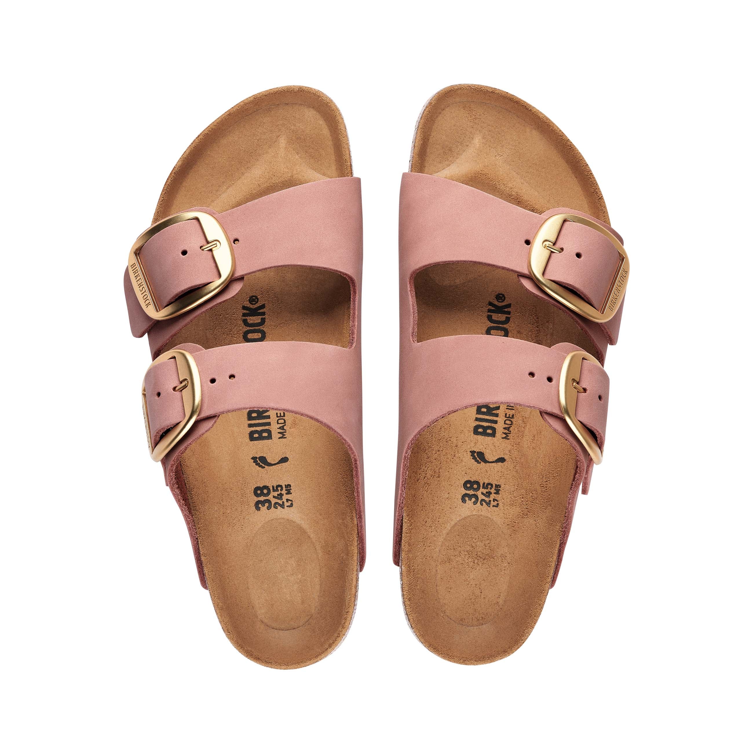 Birkenstock Arizona Big Buckle Old Rose Nubuck Leather top view