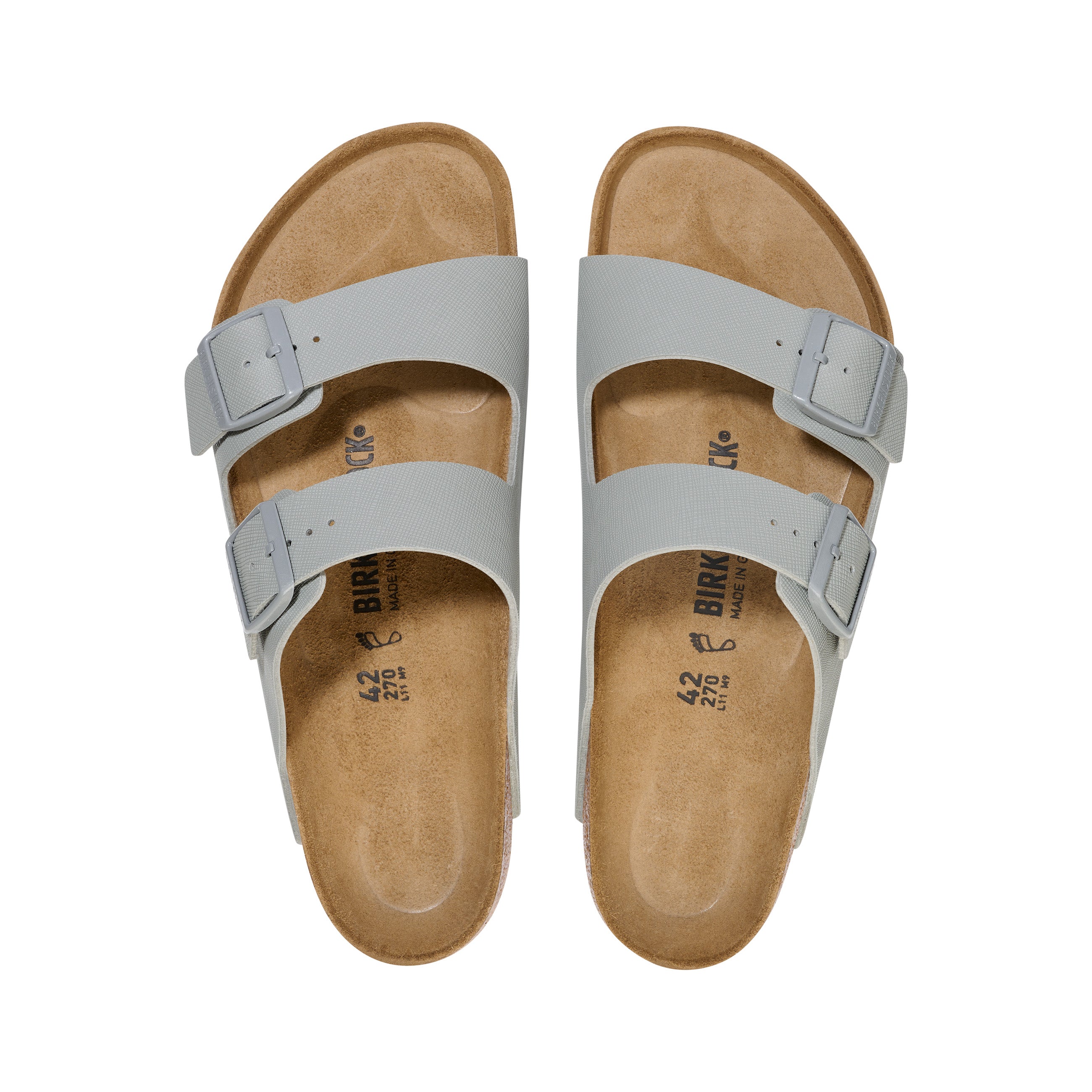 Birkenstock Arizona Birko-Flor Saffiano Stone Coin top view