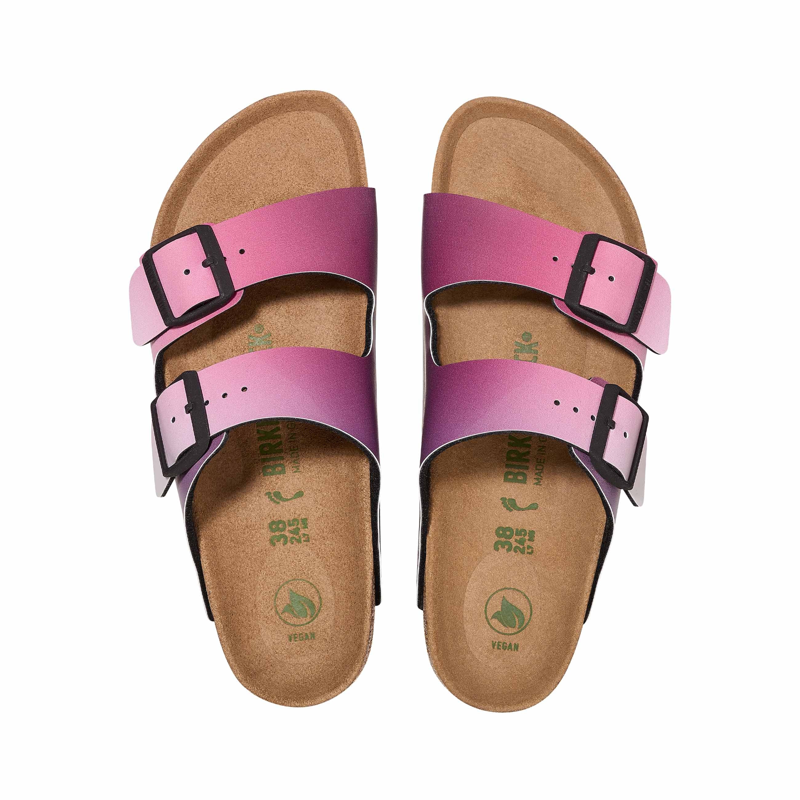 Birkenstock Arizona Vegan Energy Sport Ombre Pink/Purple Birko-Flor top view