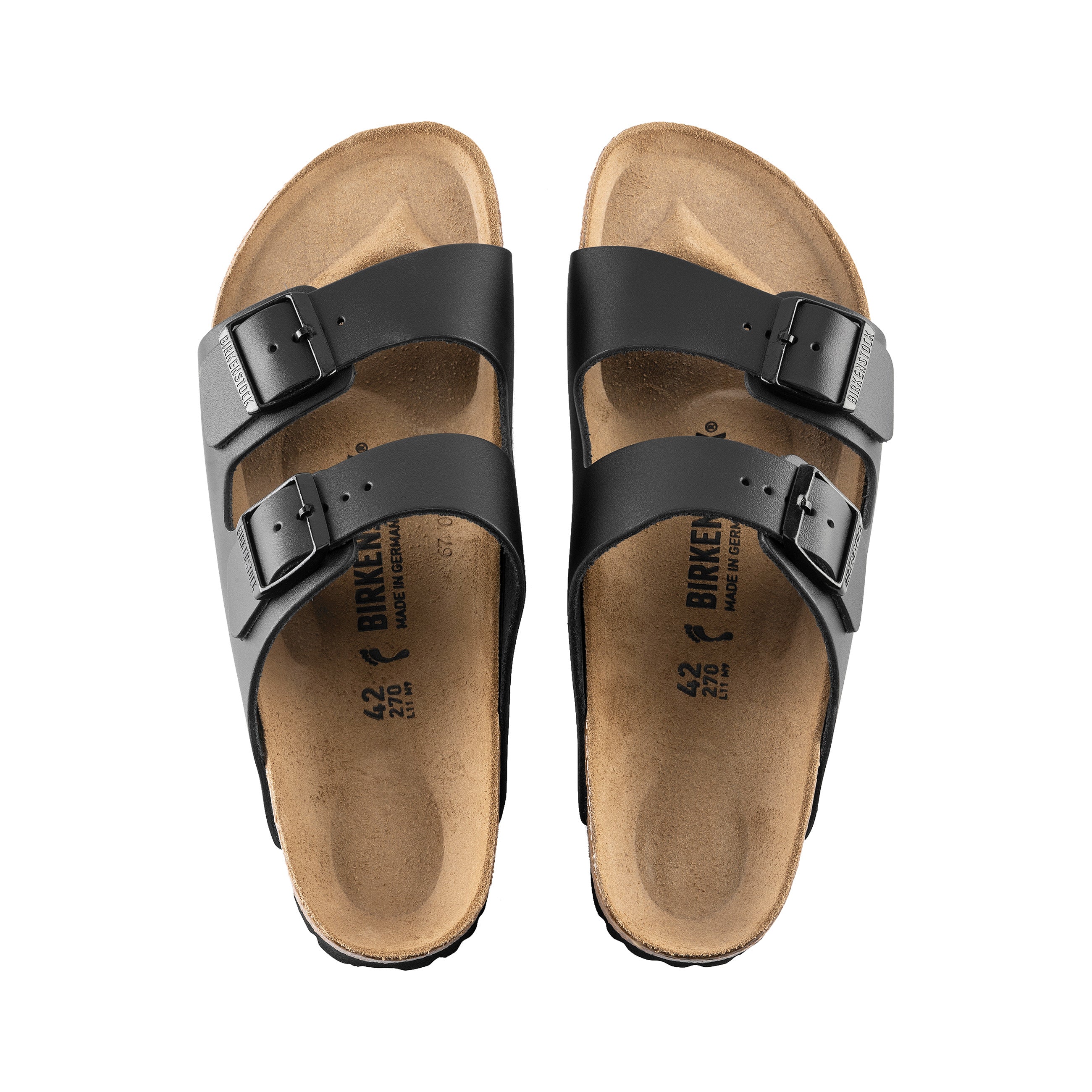 Birkenstock Arizona Black Smooth Leather top view