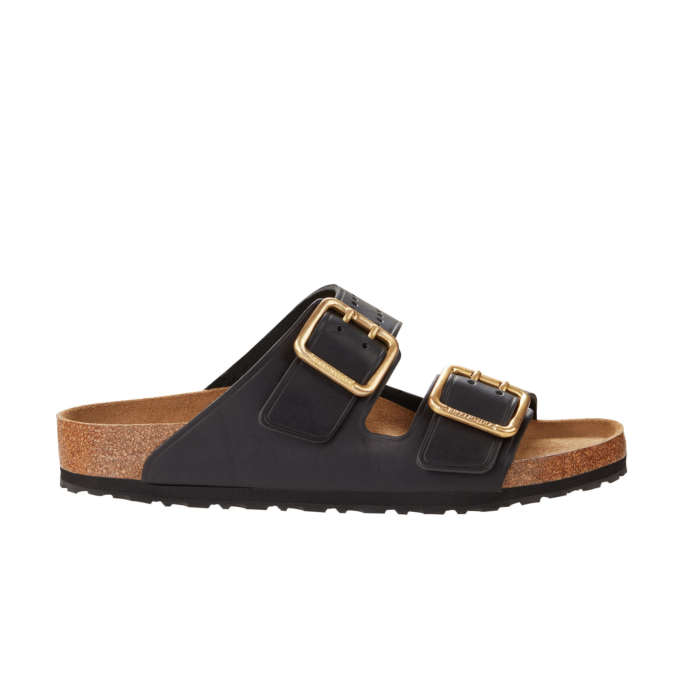 Birkenstock Arizona Bold Gap Urban Uniform Black Premium Natural Leather side view