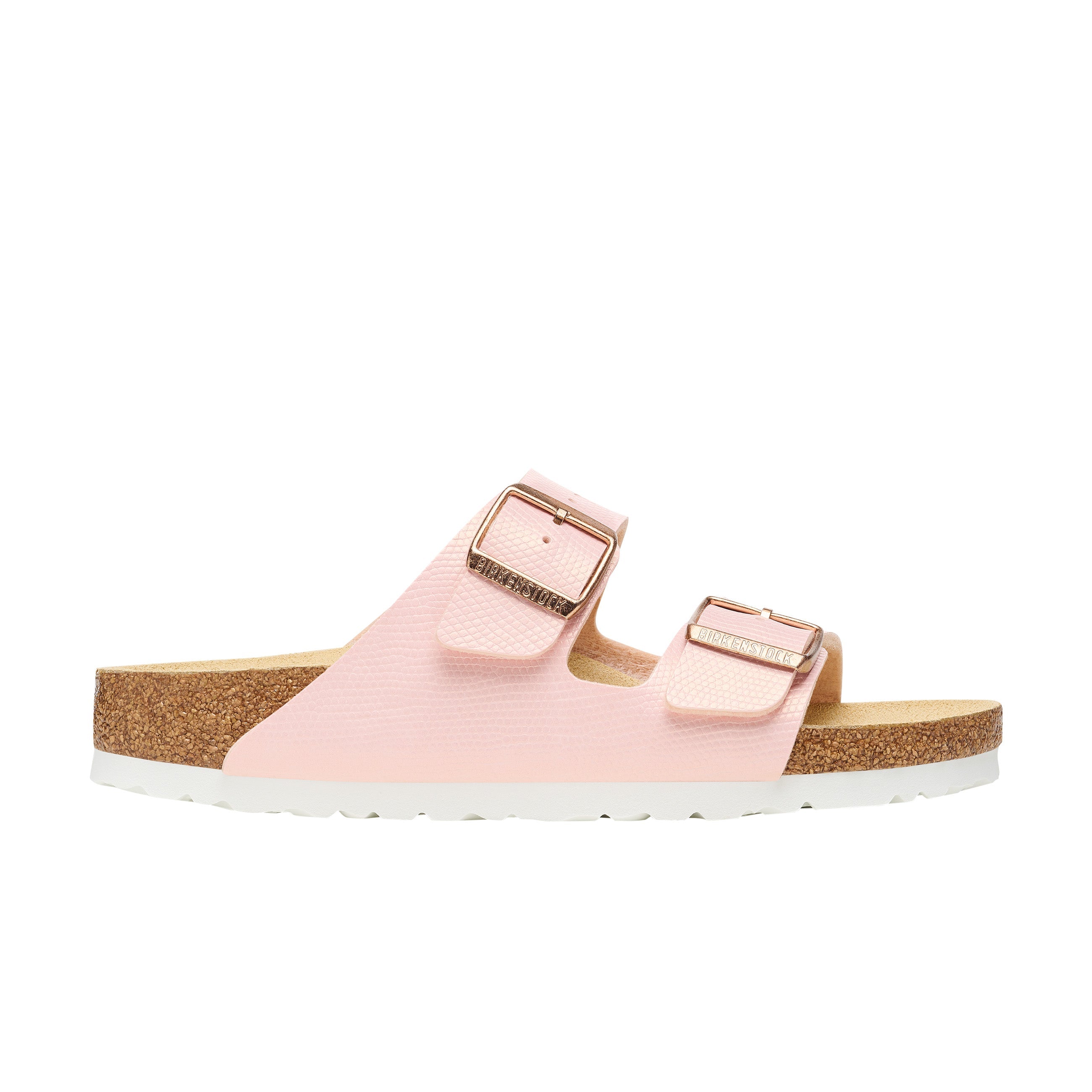 Birkenstock Arizona Embossed Birko-Flor Shiny Embossed Light Rose side view