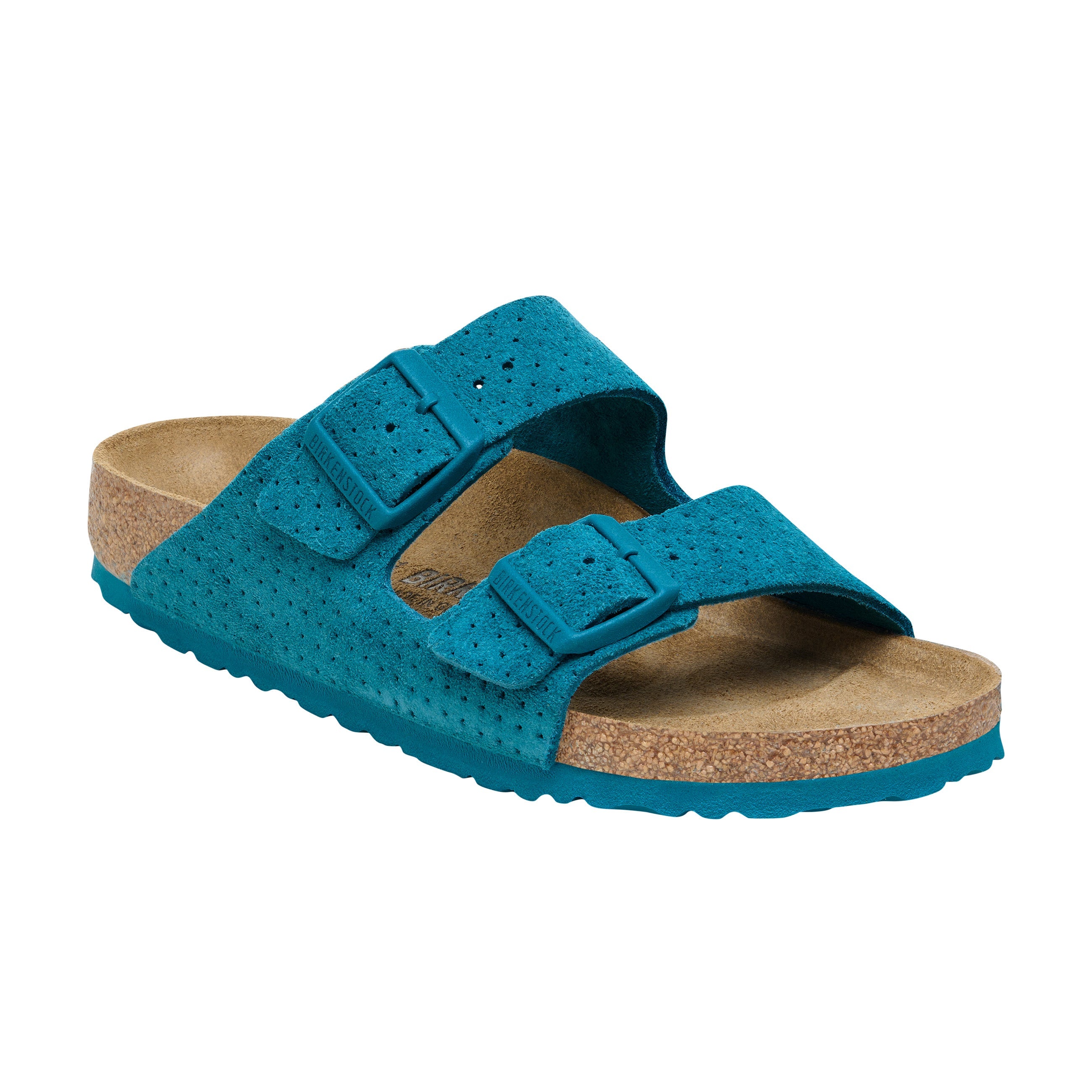 Birkenstock Arizona Embossed Suede Leather Deep Turquoise