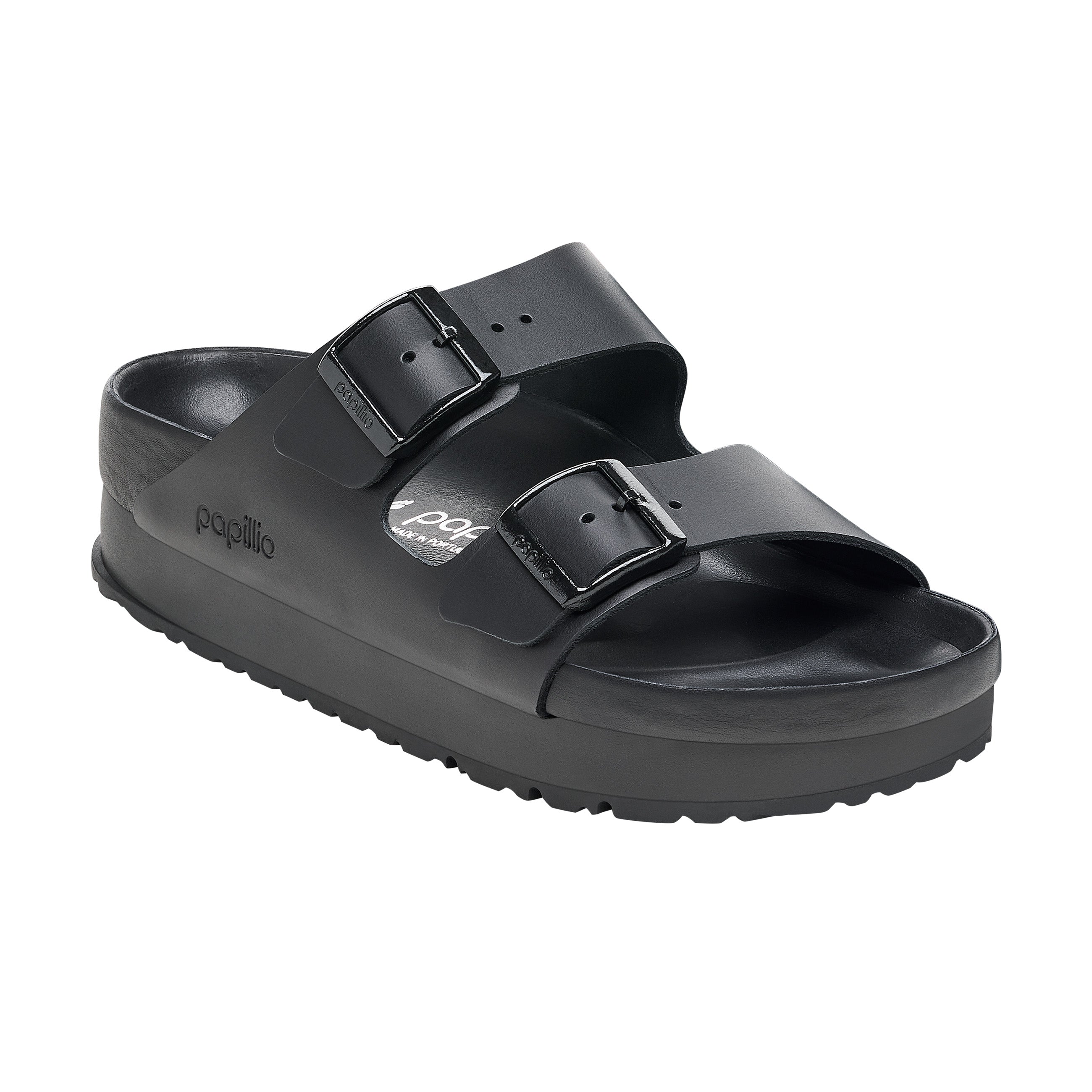 Birkenstock Arizona Exquisite Flex Platform Smooth Leather Black