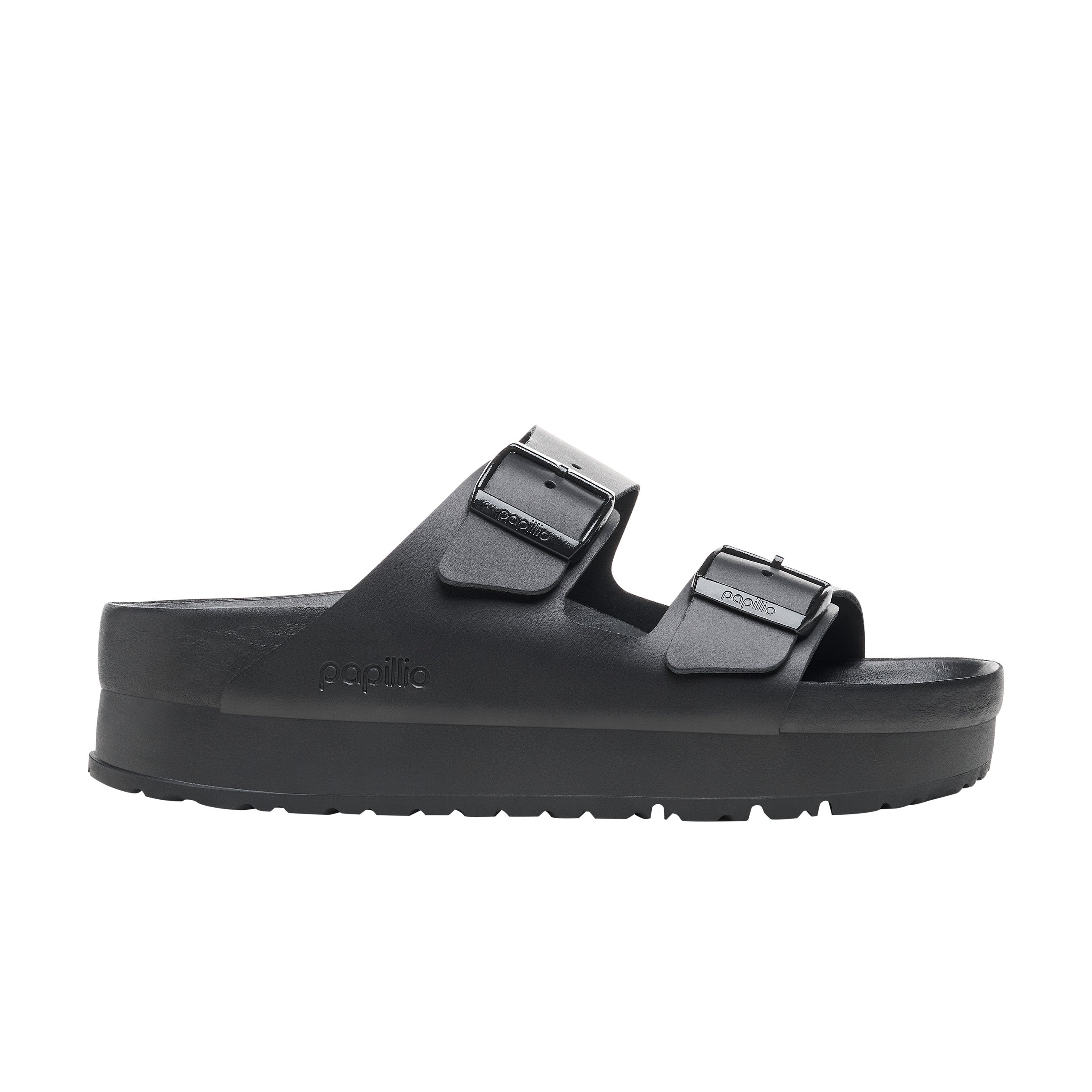 Birkenstock Arizona Exquisite Flex Platform Smooth Leather Black side view