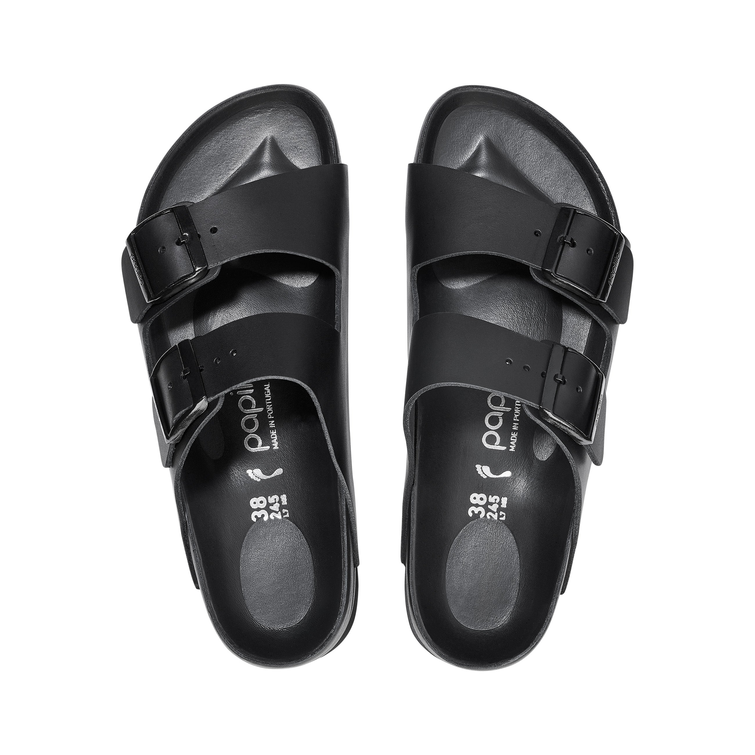 Birkenstock Arizona Exquisite Flex Platform Smooth Leather Black top view