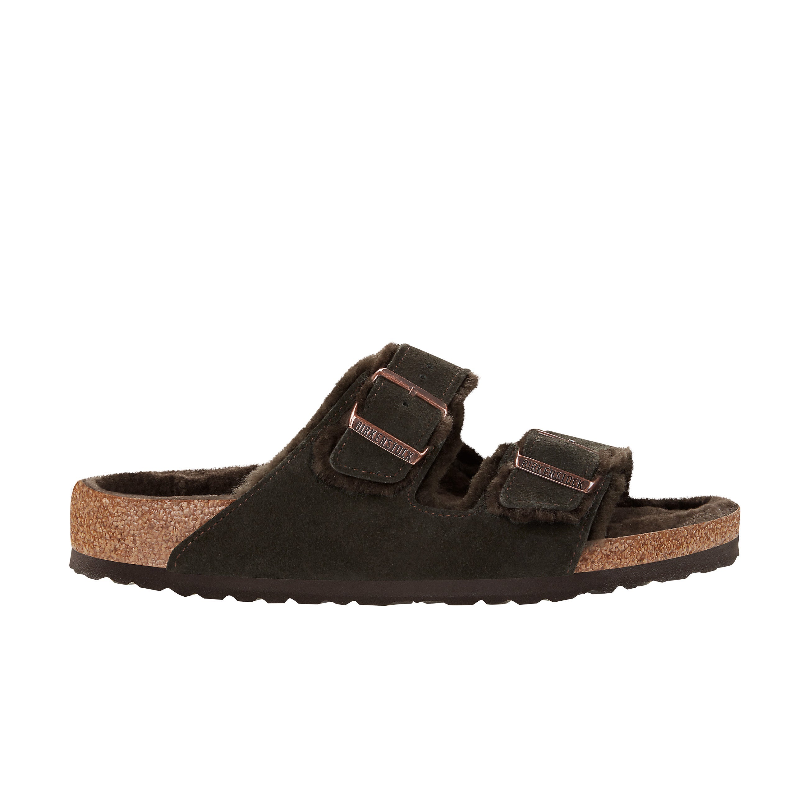 Birkenstock Arizona Fur Suede/Shearling Mocca side view