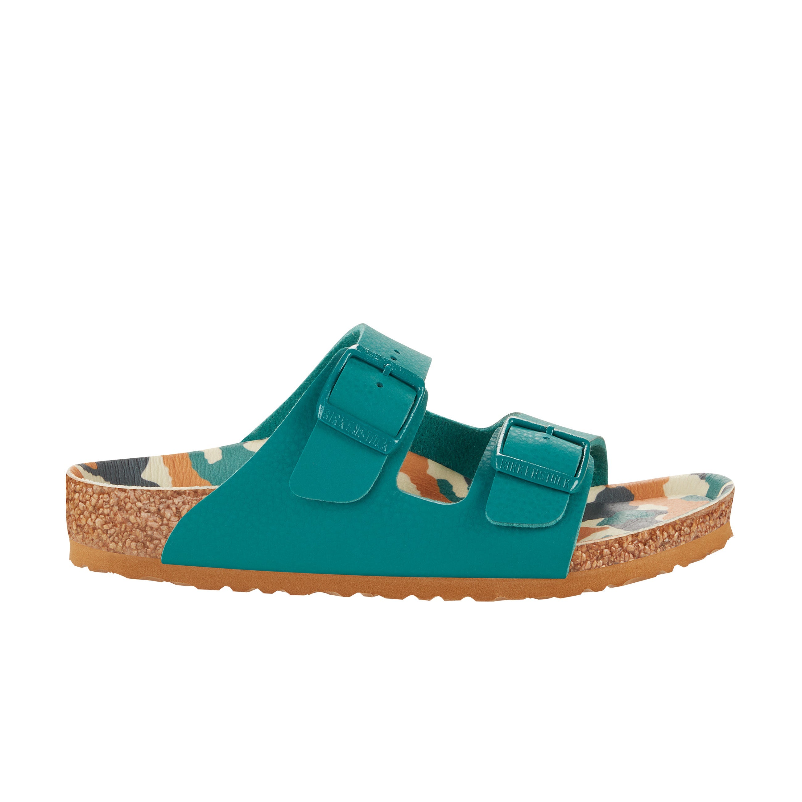 Birkenstock Arizona Kids Camo Dark Teal Birko-Flor side view