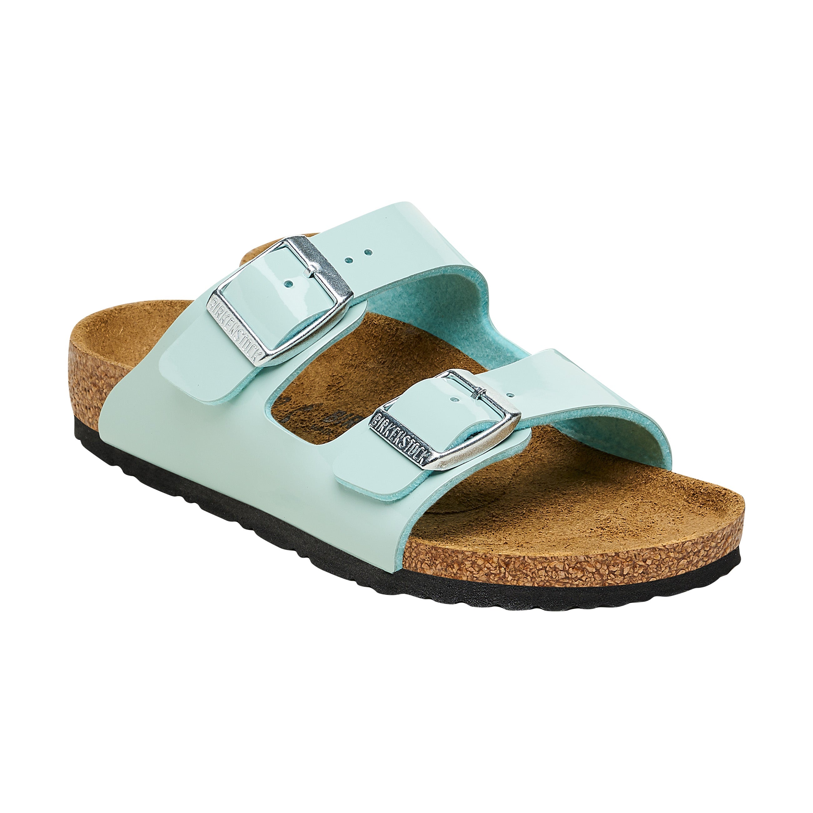 Birkenstock Arizona Kids Patent Surf Green Birko-Flor Patent