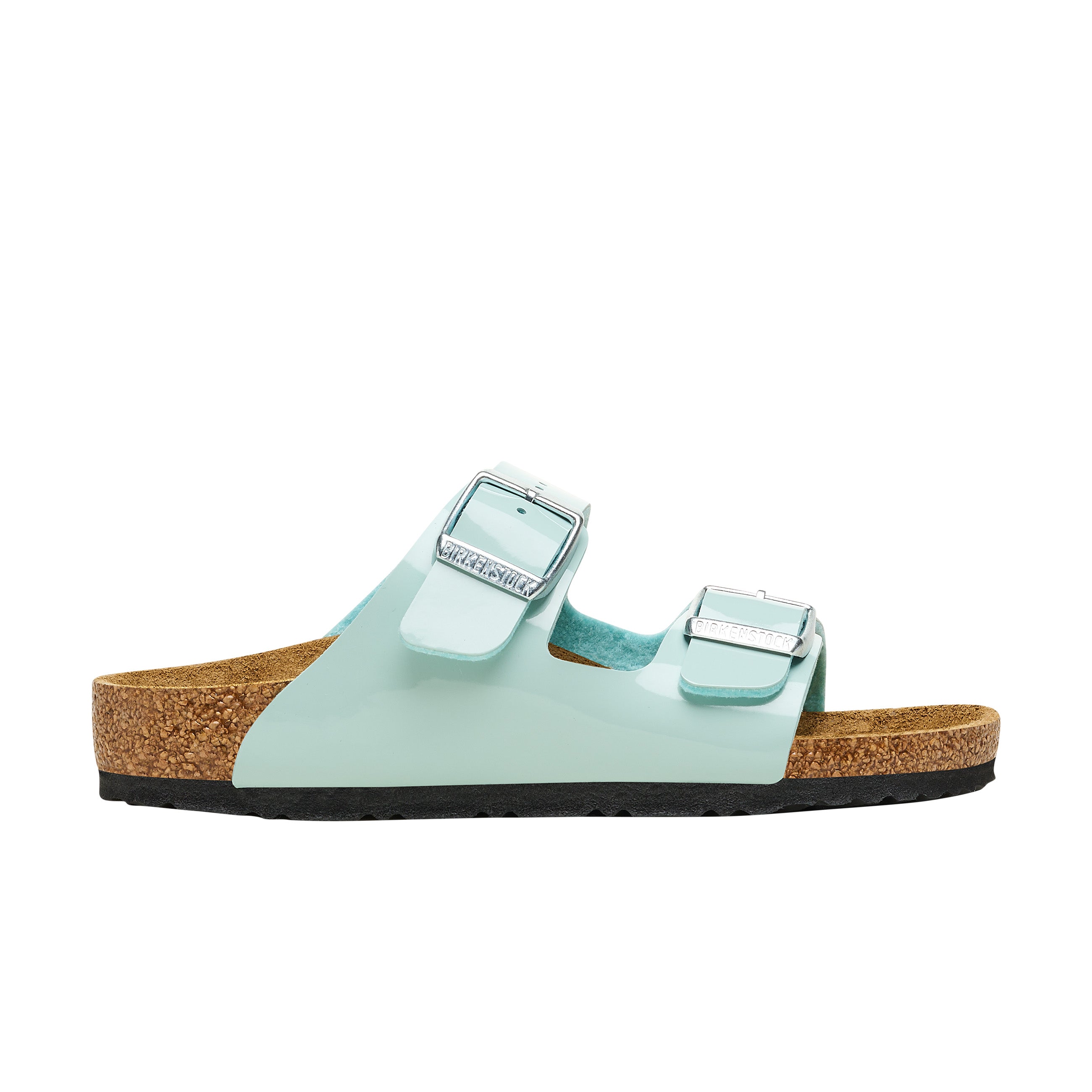 Birkenstock Arizona Kids Patent Surf Green Birko-Flor Patent side view