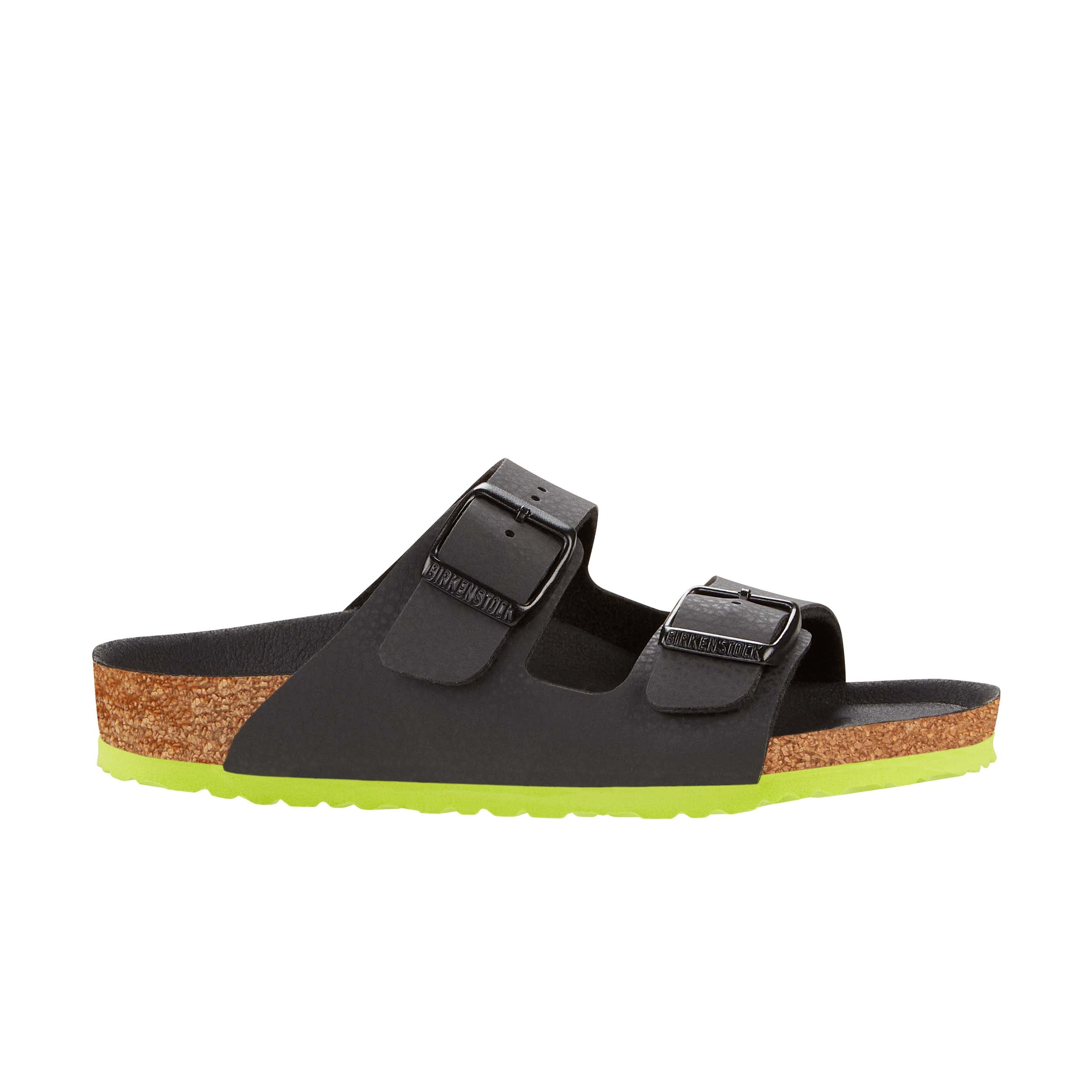 Birkenstock Arizona Kids Desert Soil Black/Lime Birko-Flor side view