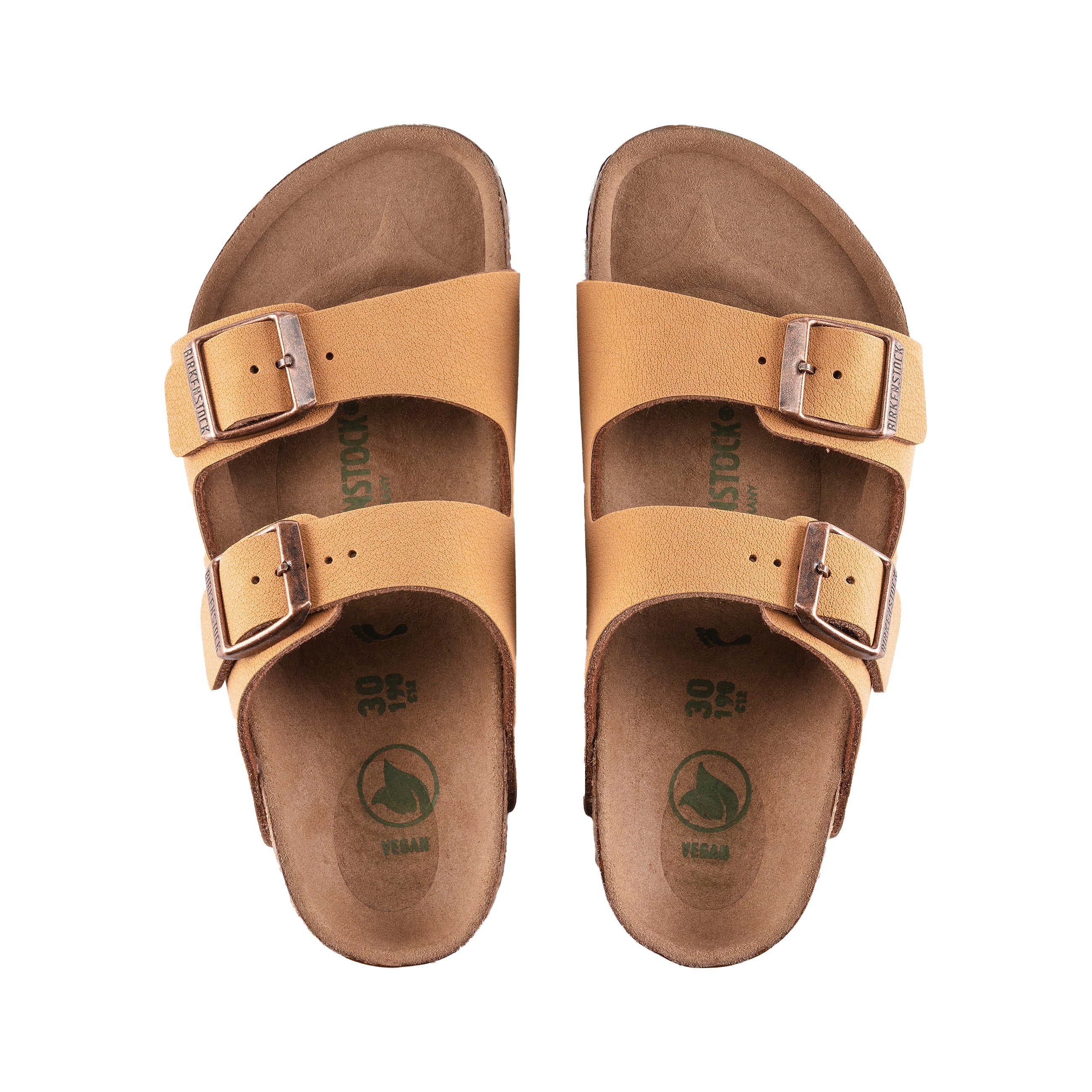 Birkenstock Arizona Kids Earthy Vegan Caramel Birko-Flor top view