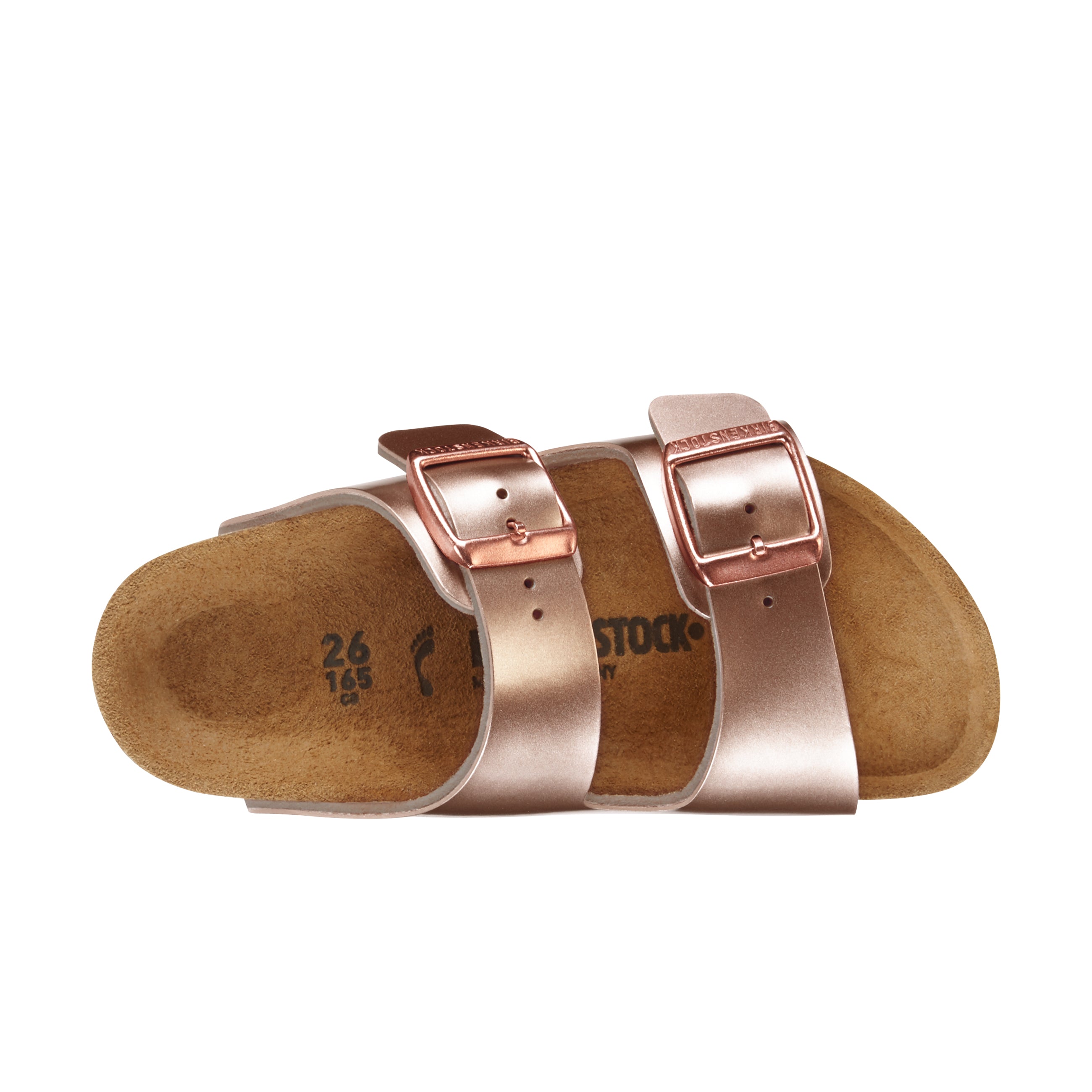 Birkenstock Arizona Kids Electric Metallic Copper Birko-Flor top view