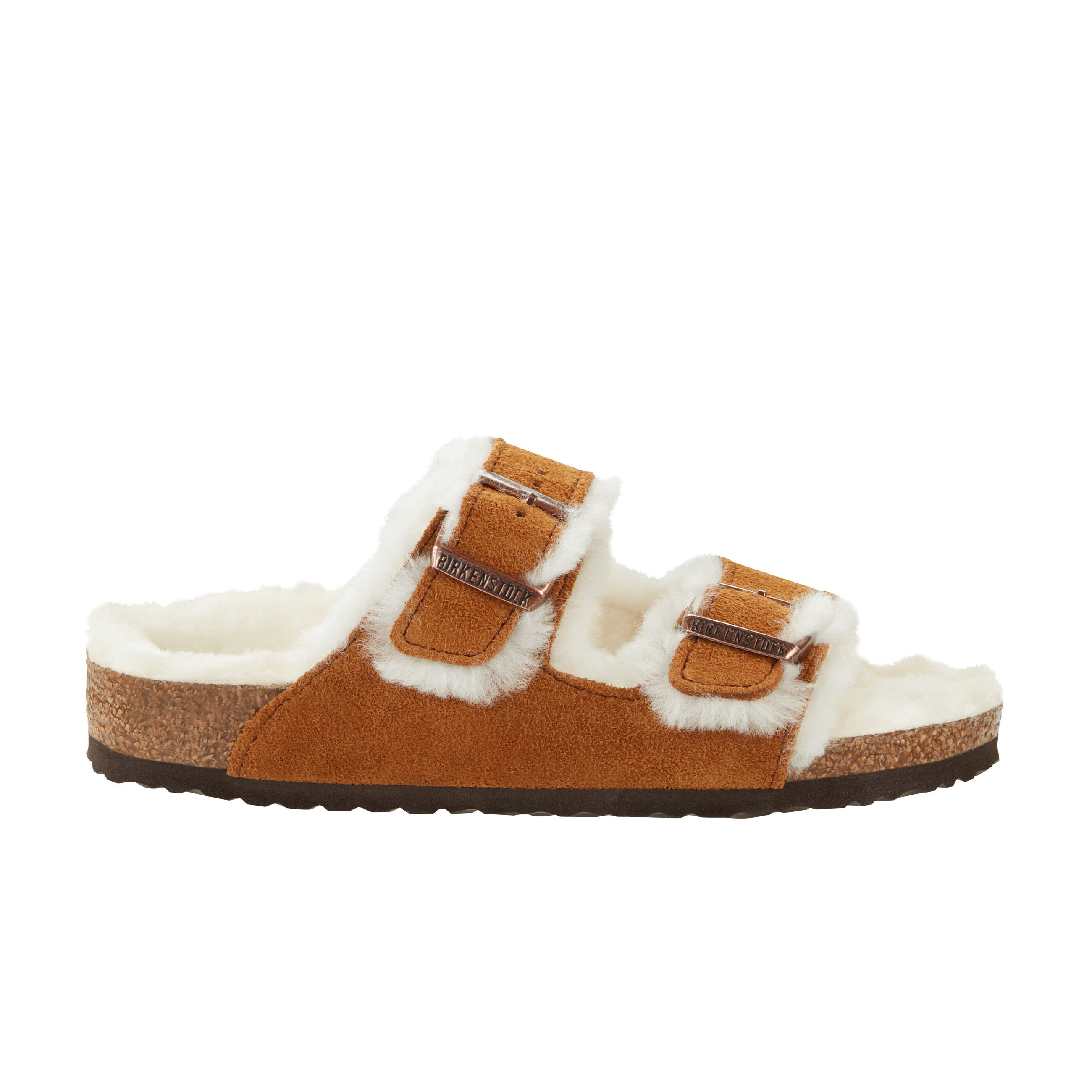 Birkenstock Arizona Kids Mink Suede Leather/Shearling side view