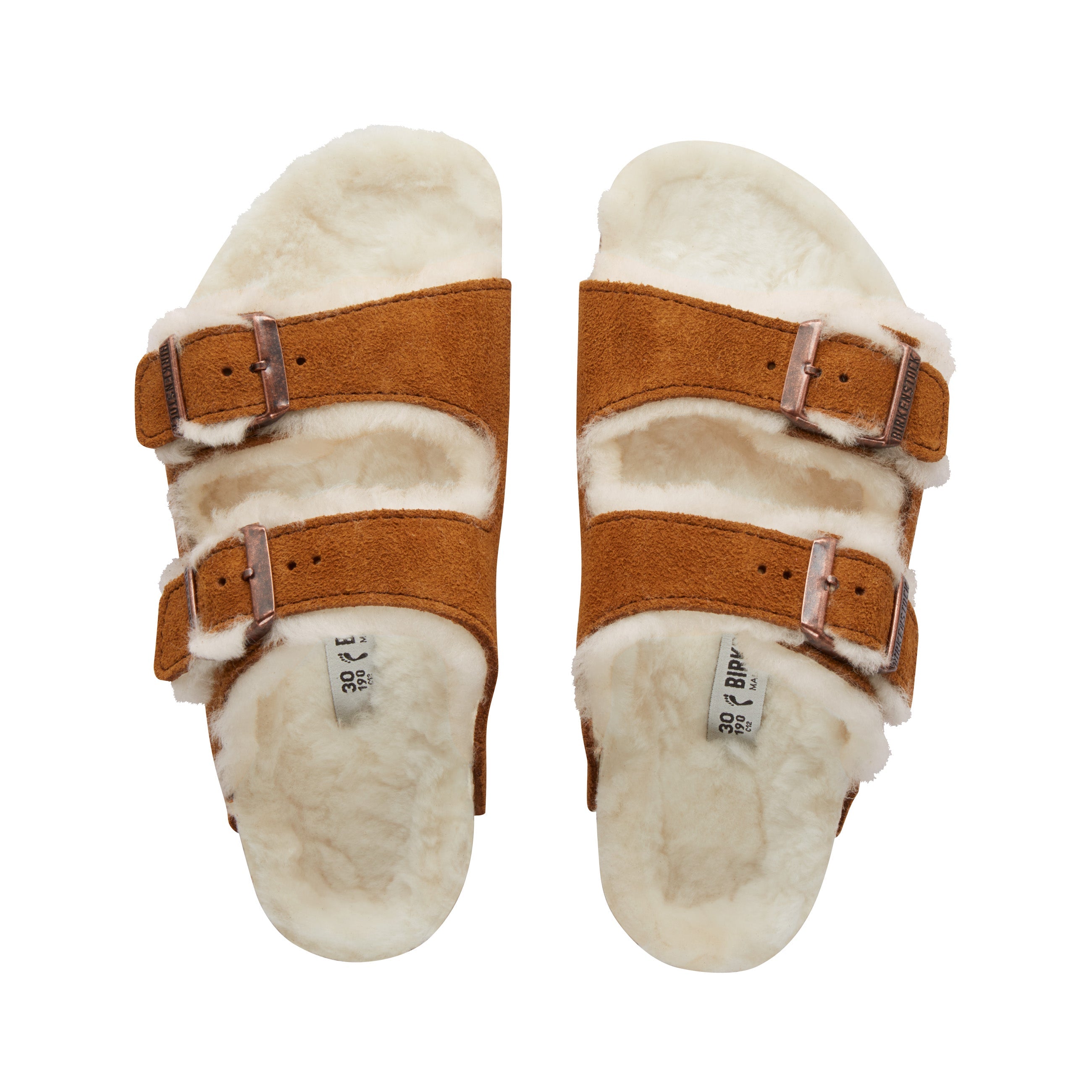 Birkenstock Arizona Kids Mink Suede Leather/Shearling top view