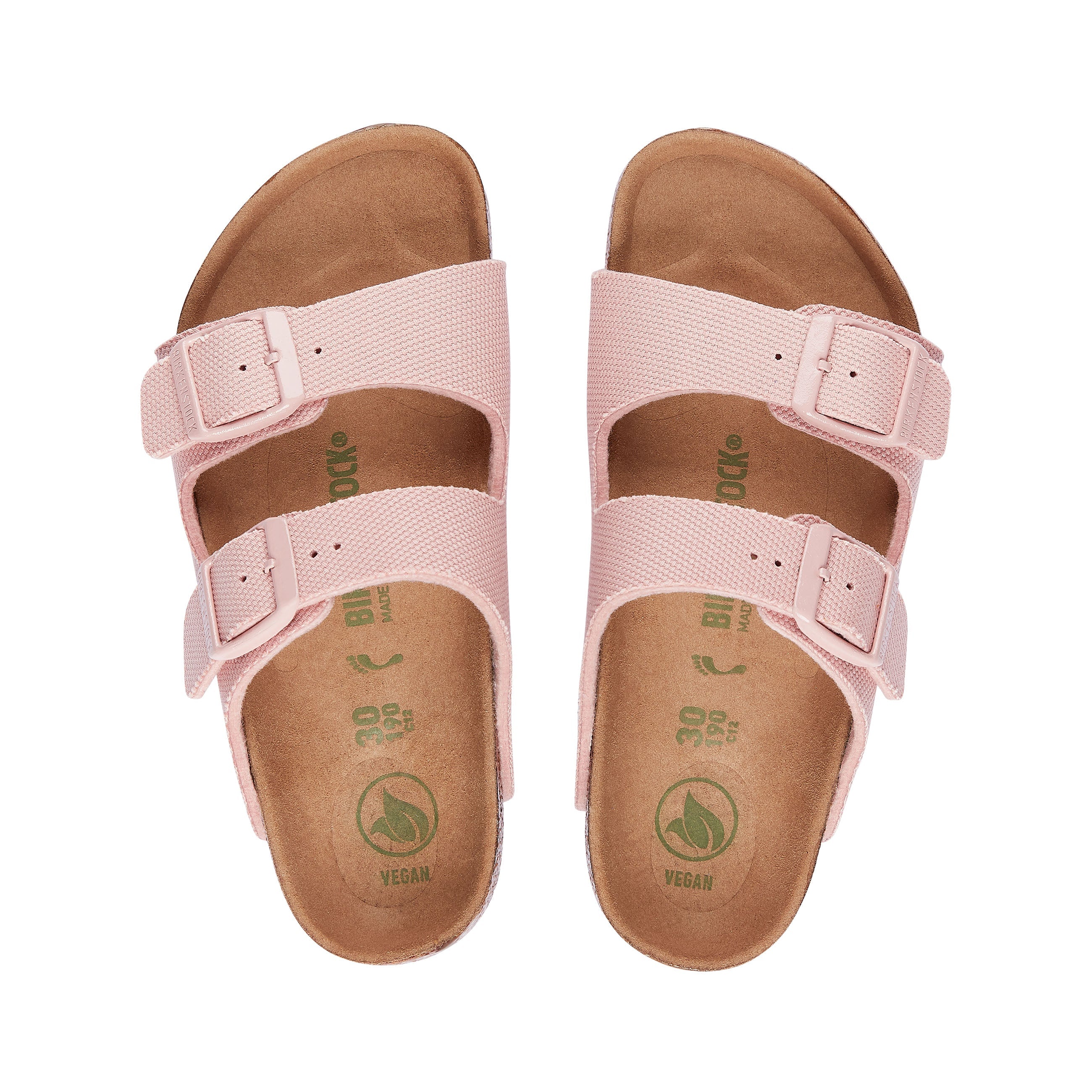 Birkenstock Arizona Kids Vegan Soft Pink Canvas top view