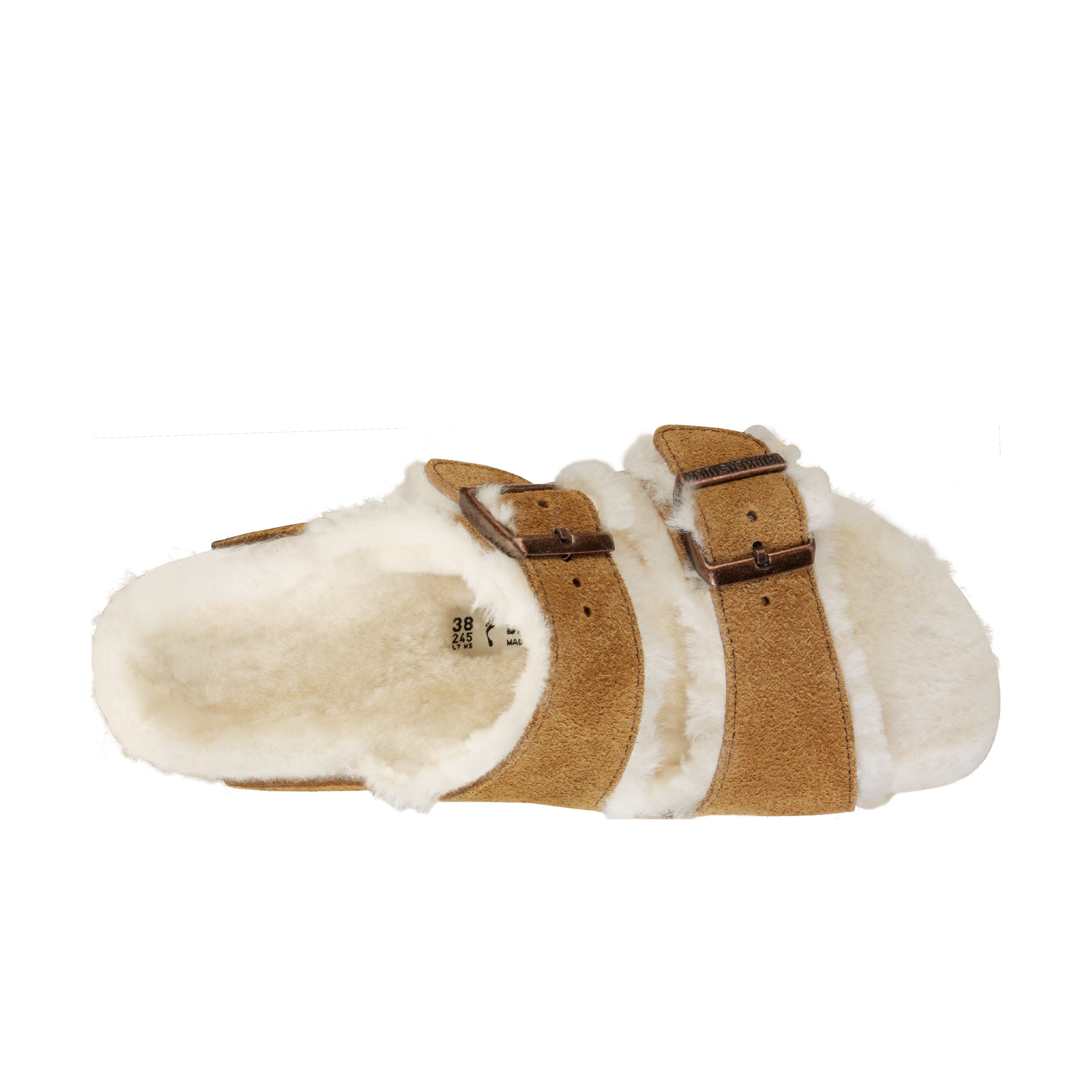 Birkenstock Arizona Mink Suede Leather/Shearling top view