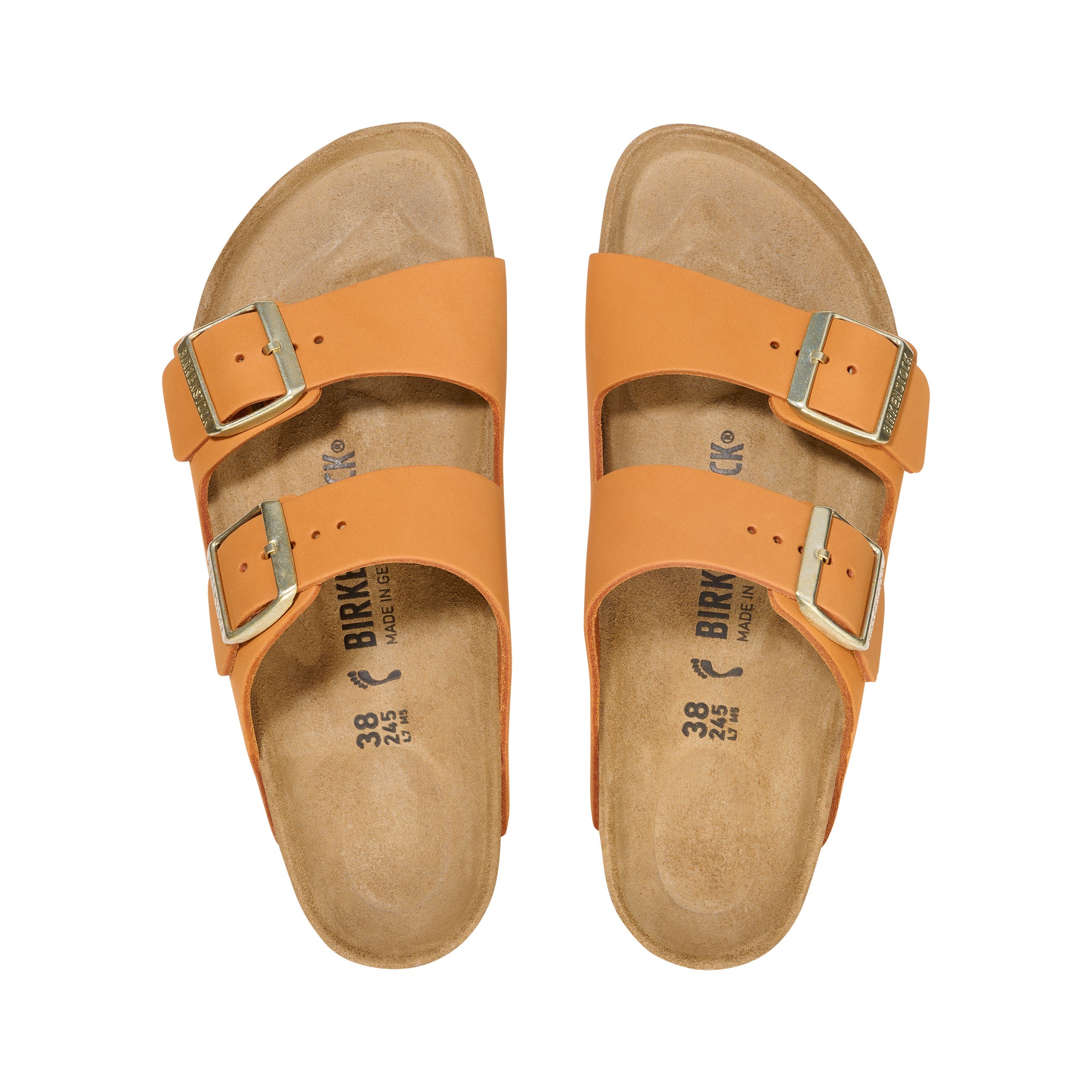 Birkenstock Arizona Nubuck Leather Burnt Orange top view