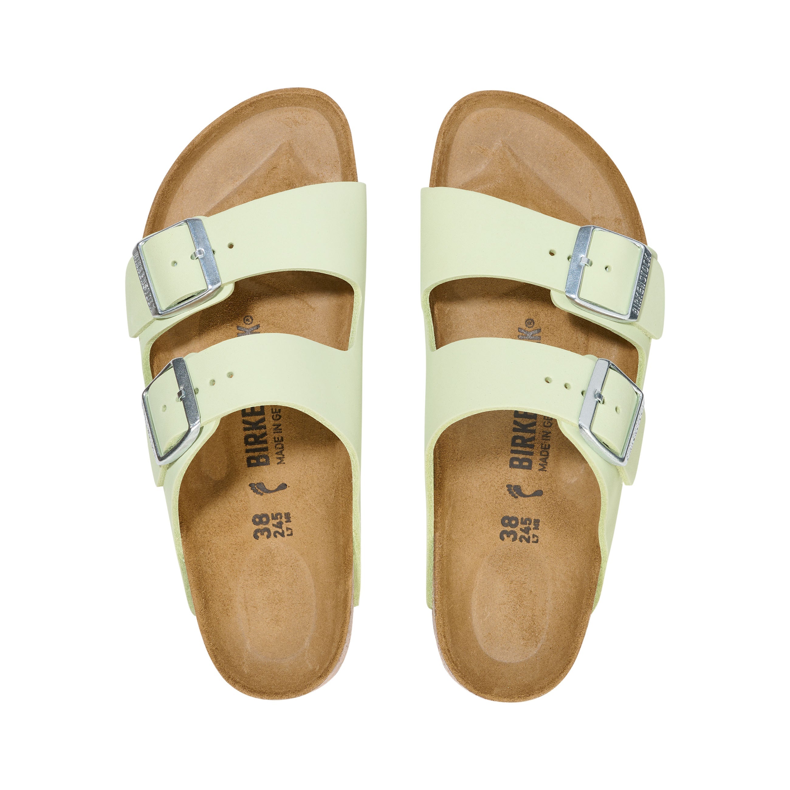 Birkenstock Arizona Faded Lime Nubuck Leather top view