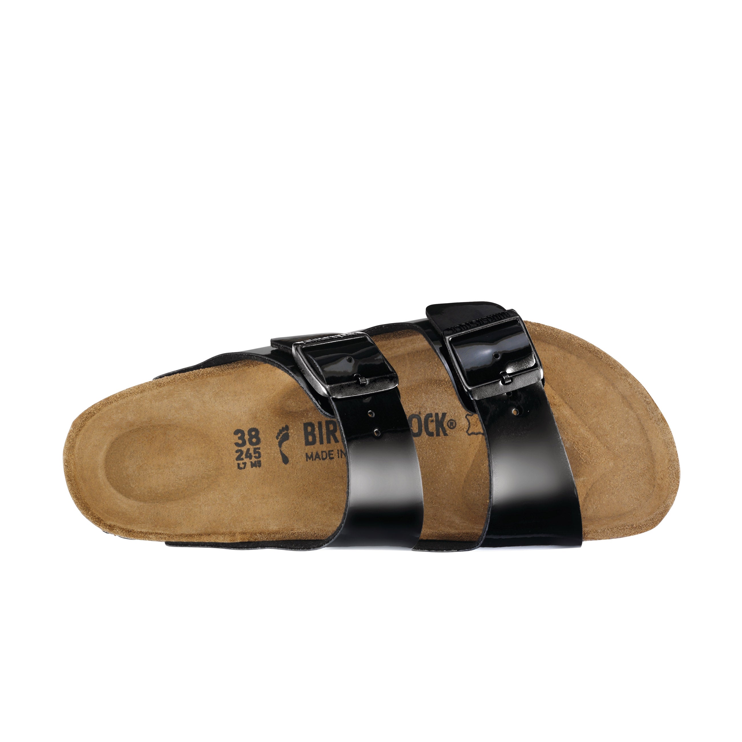 Birkenstock Arizona Patent Black Birko-Flor top view