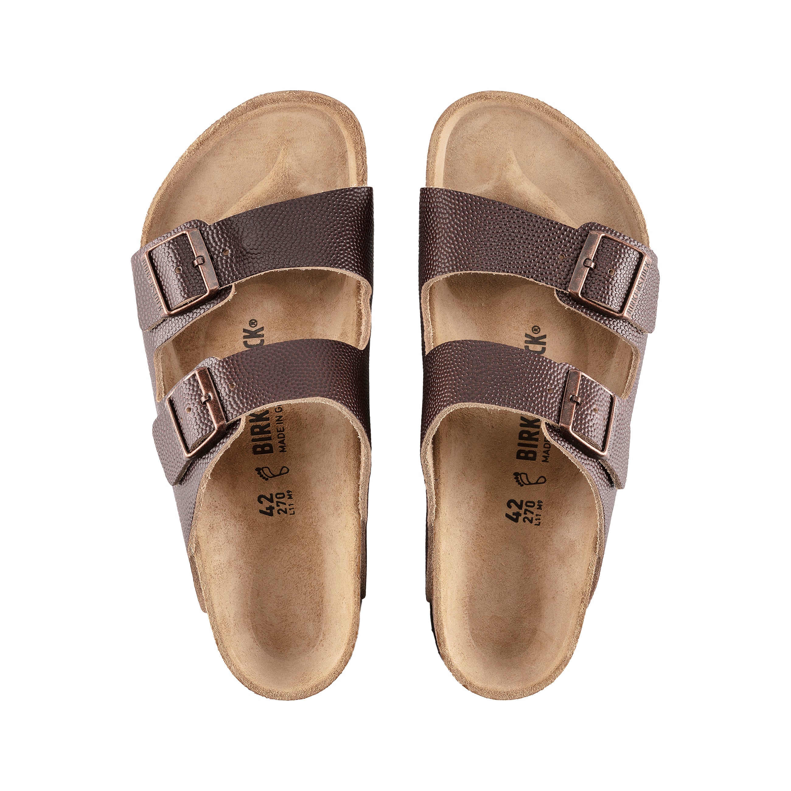 Birkenstock Arizona Roast Embossed Natural Horween Leather top view