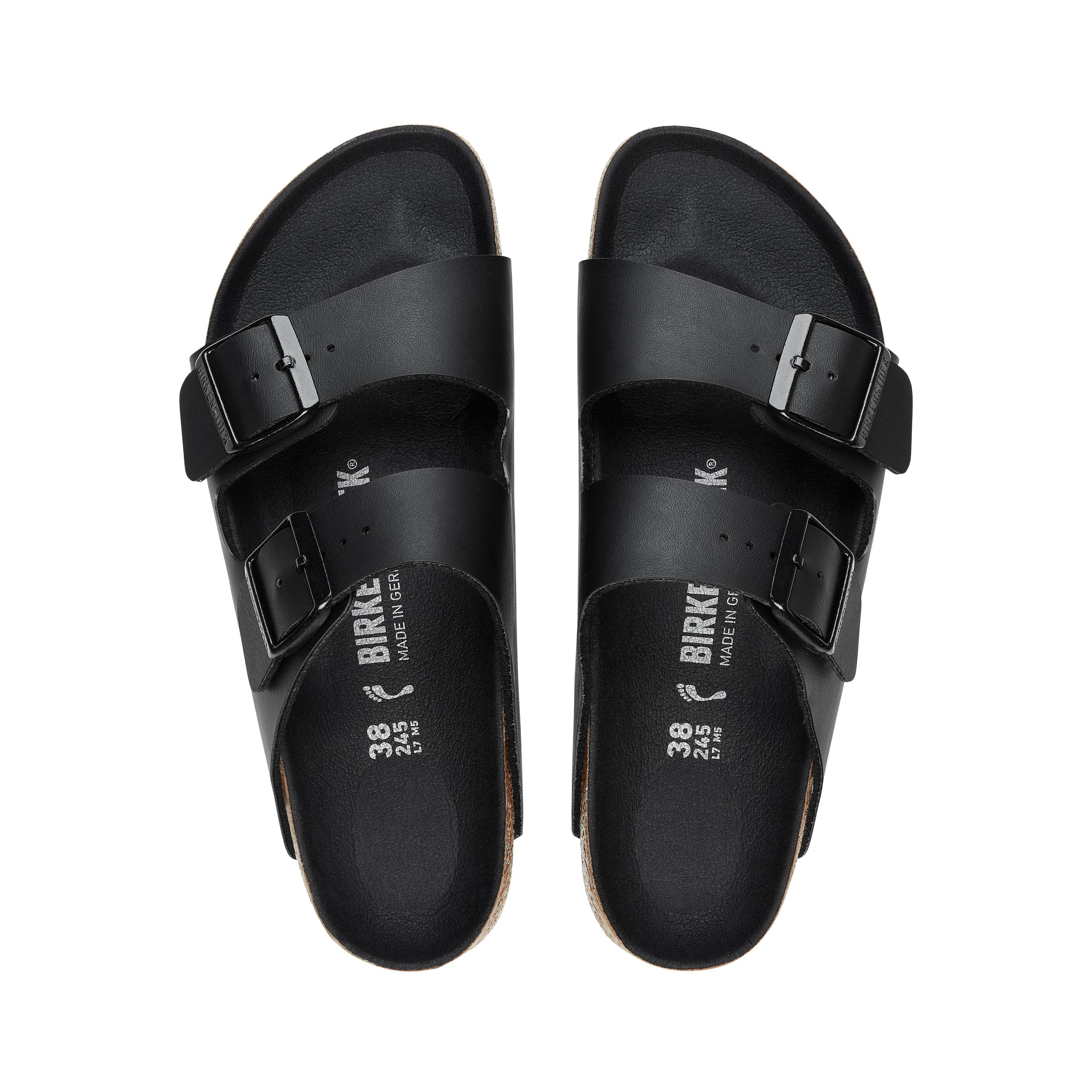 Birkenstock Arizona Semi Exquisite Black Birko-Flor top view