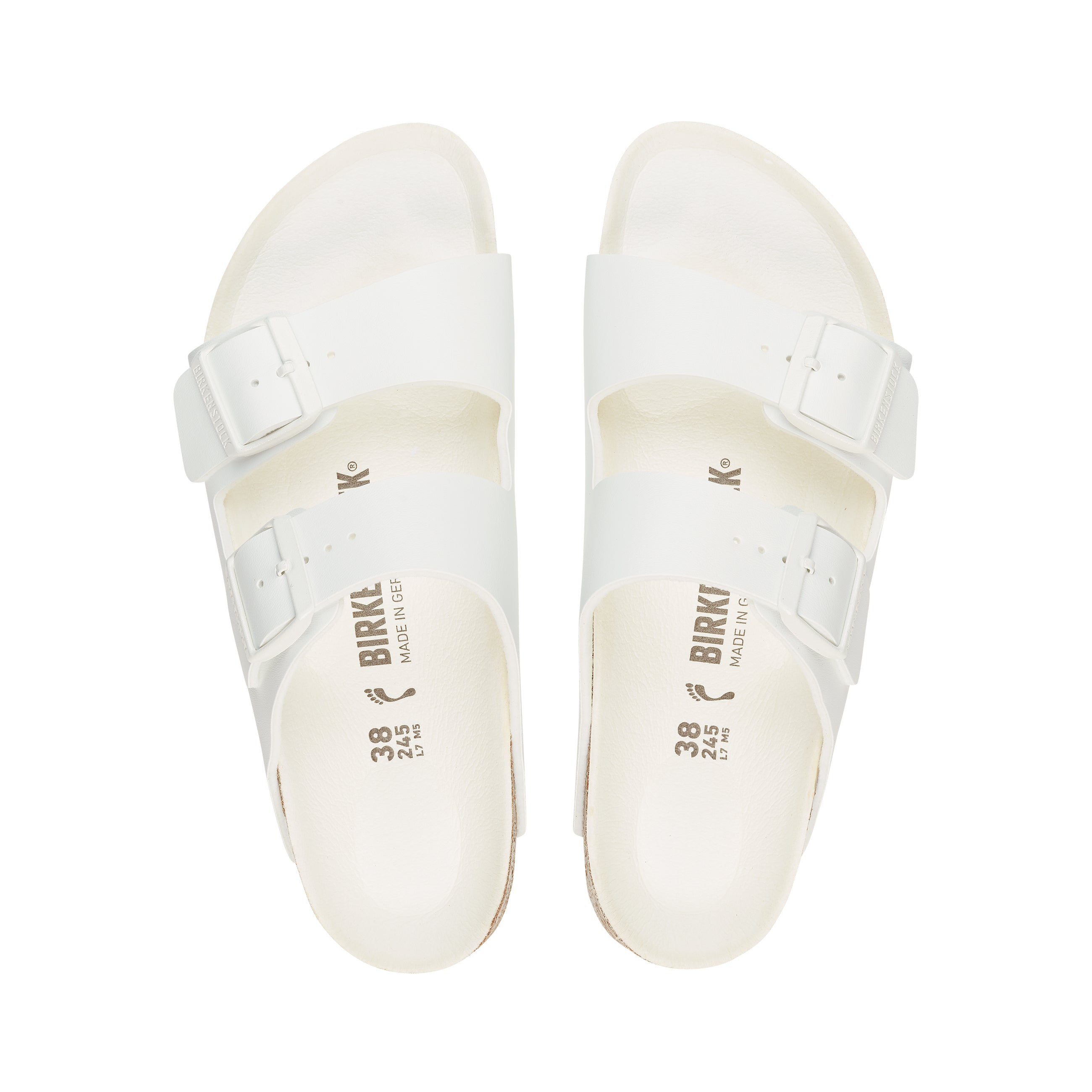 Birkenstock Arizona Semi Exquisite White Birko-Flor top view