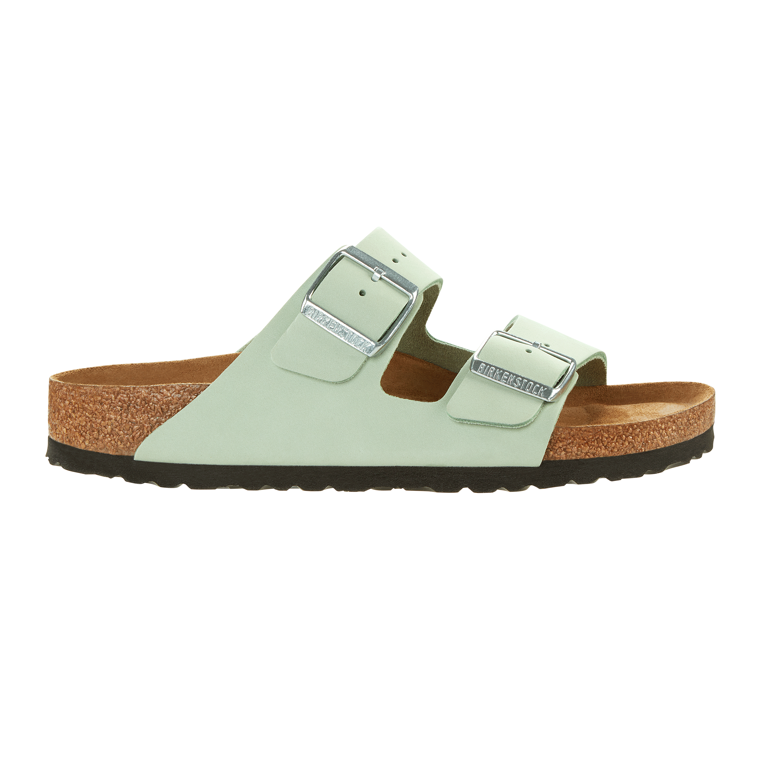 Birkenstock Arizona Soft Footbed Matcha Nubuck Leather side view