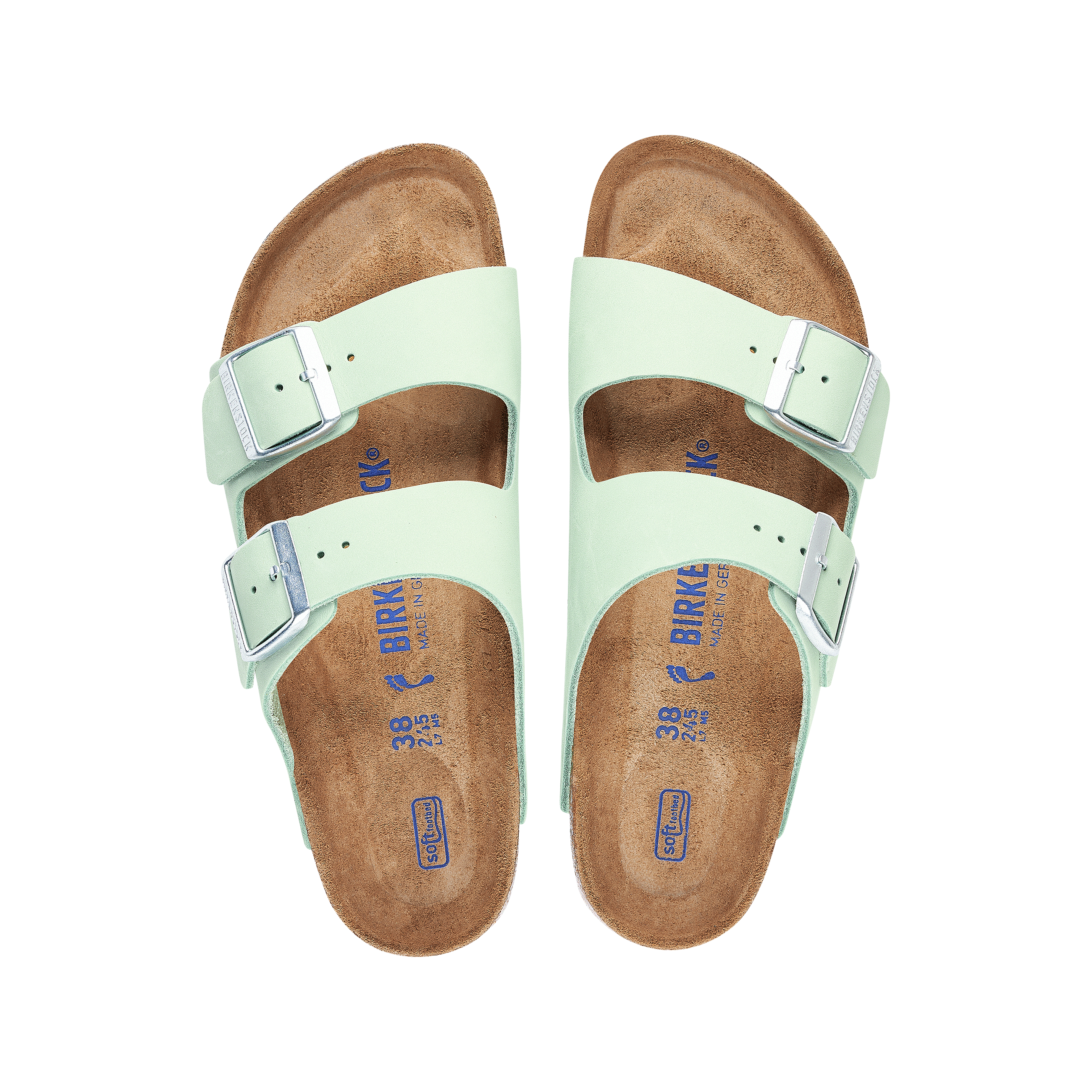 Birkenstock Arizona Soft Footbed Matcha Nubuck Leather top view