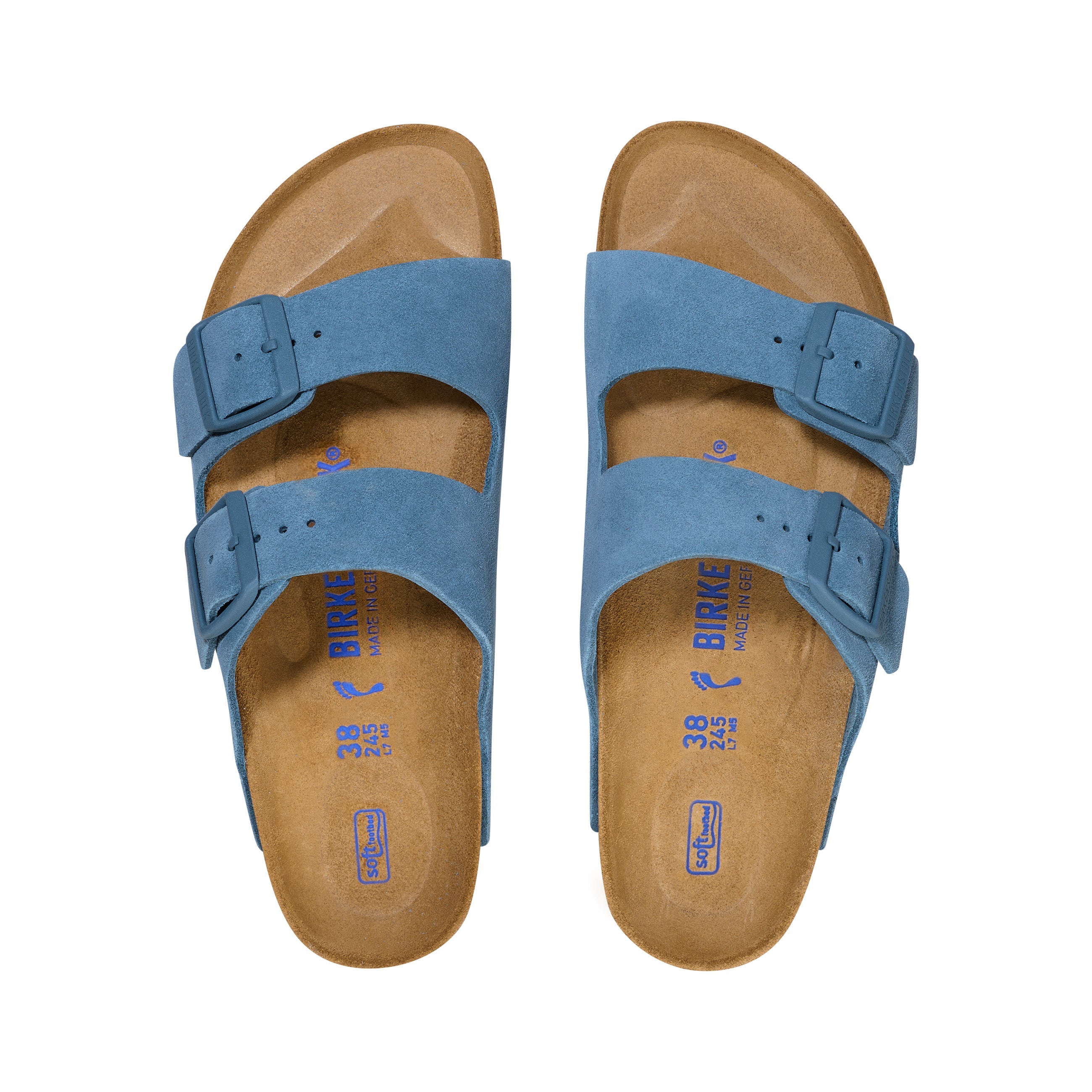 Birkenstock Arizona SFB Suede Leather Elemental Blue top view