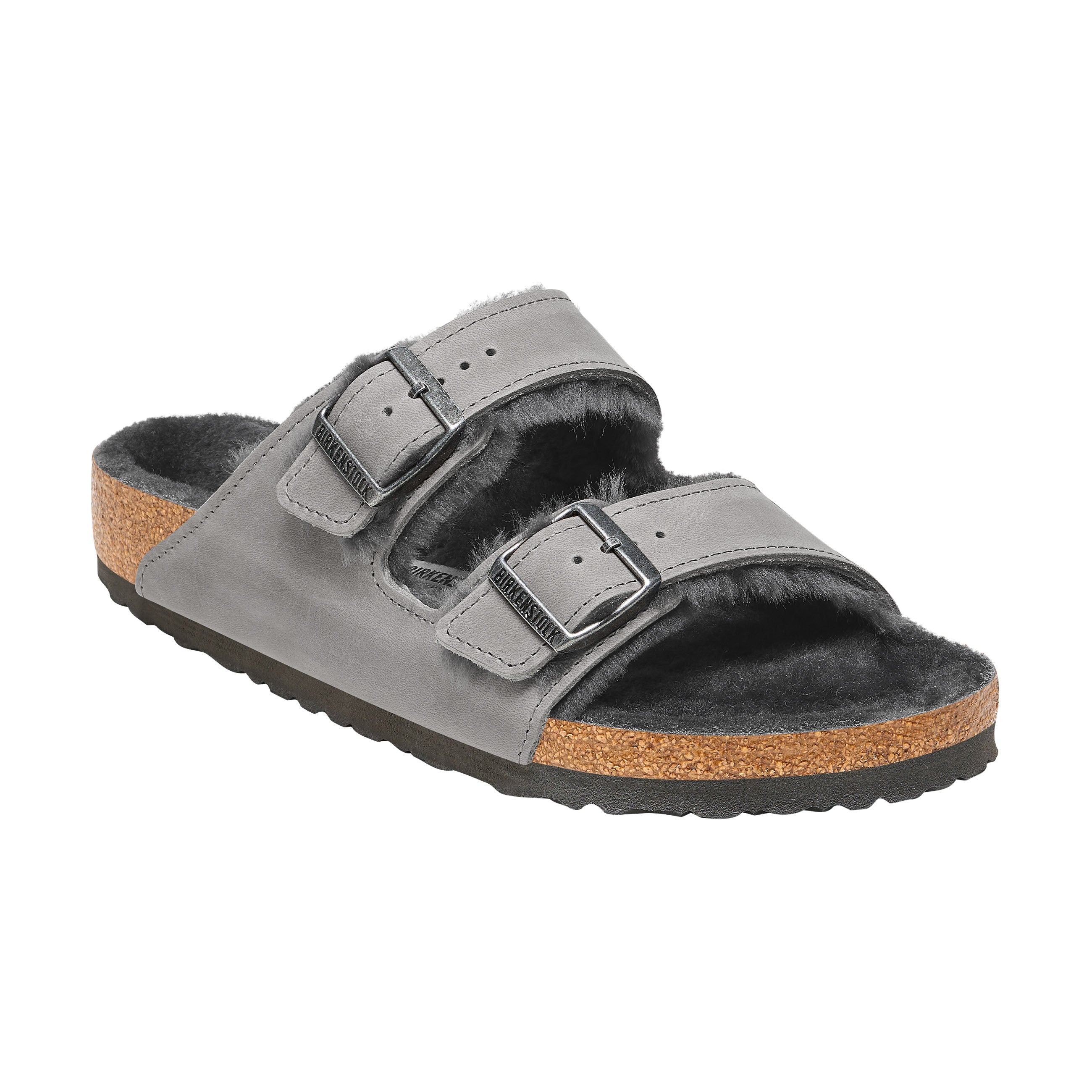 Birkenstock Arizona Shearling Iron Oiled Leather