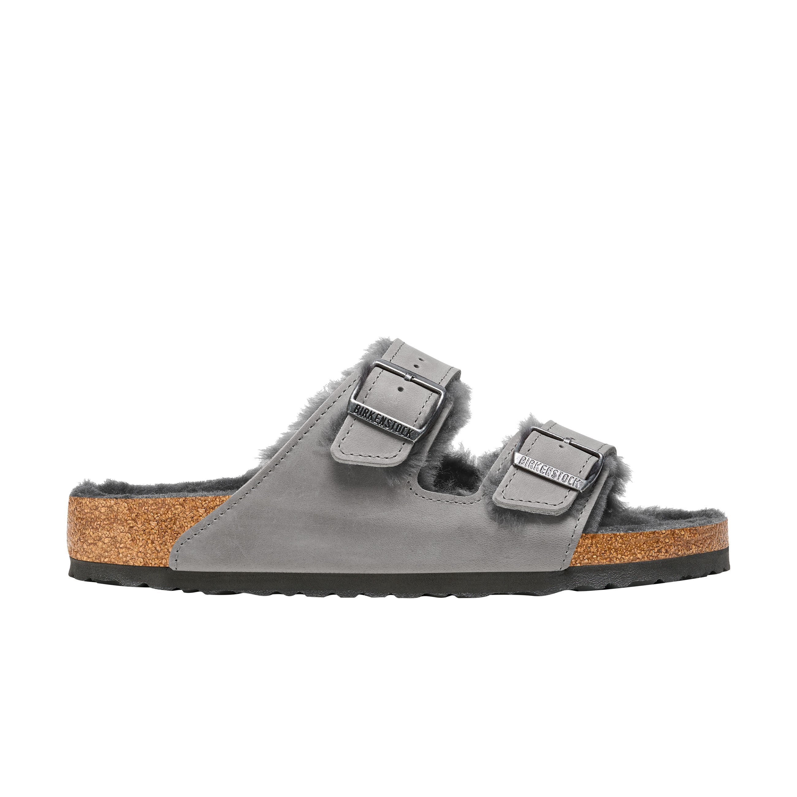 Birkenstock Arizona Shearling Iron Oiled Leather side view