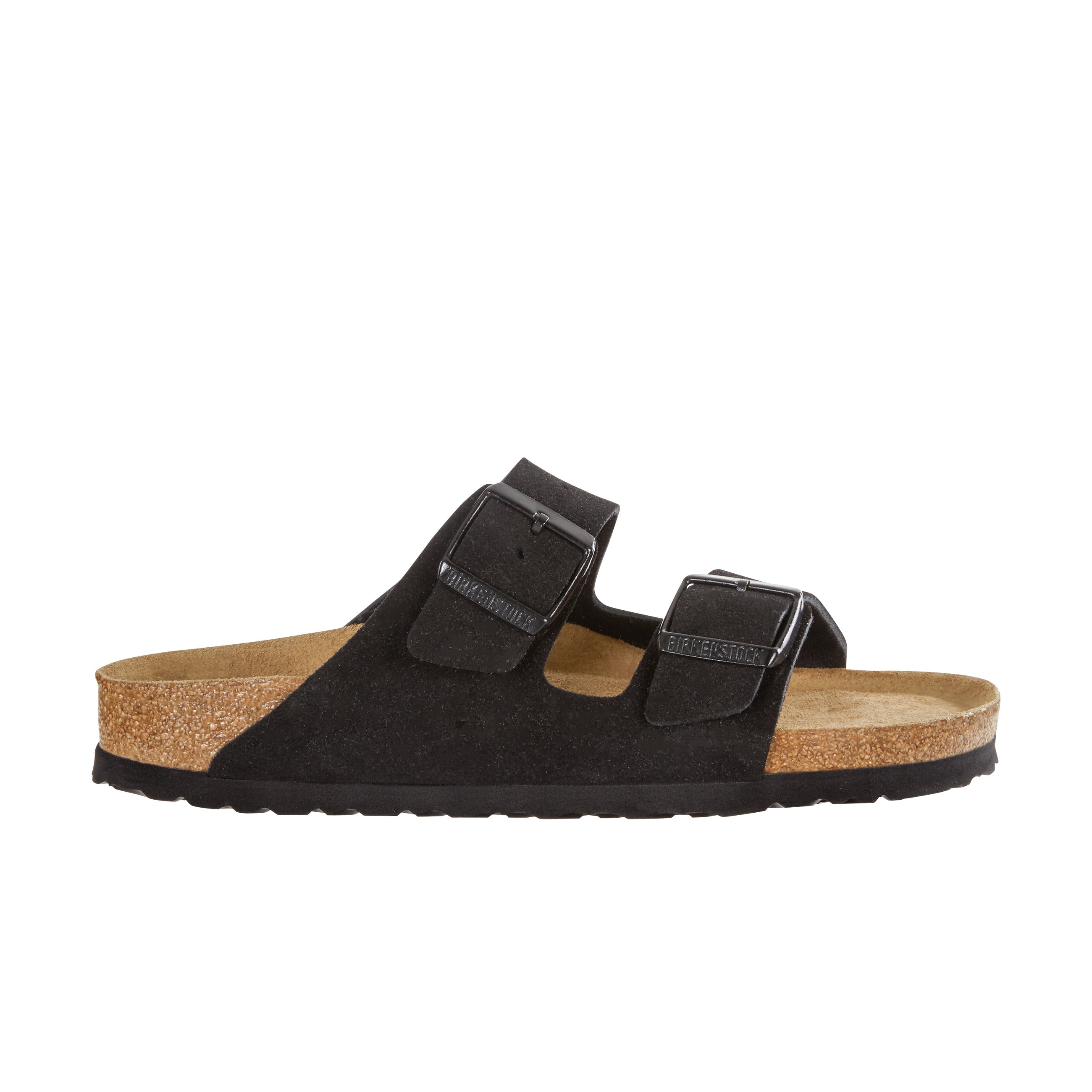 Birkenstock Arizona Soft Footbed Black Suede Leather side view