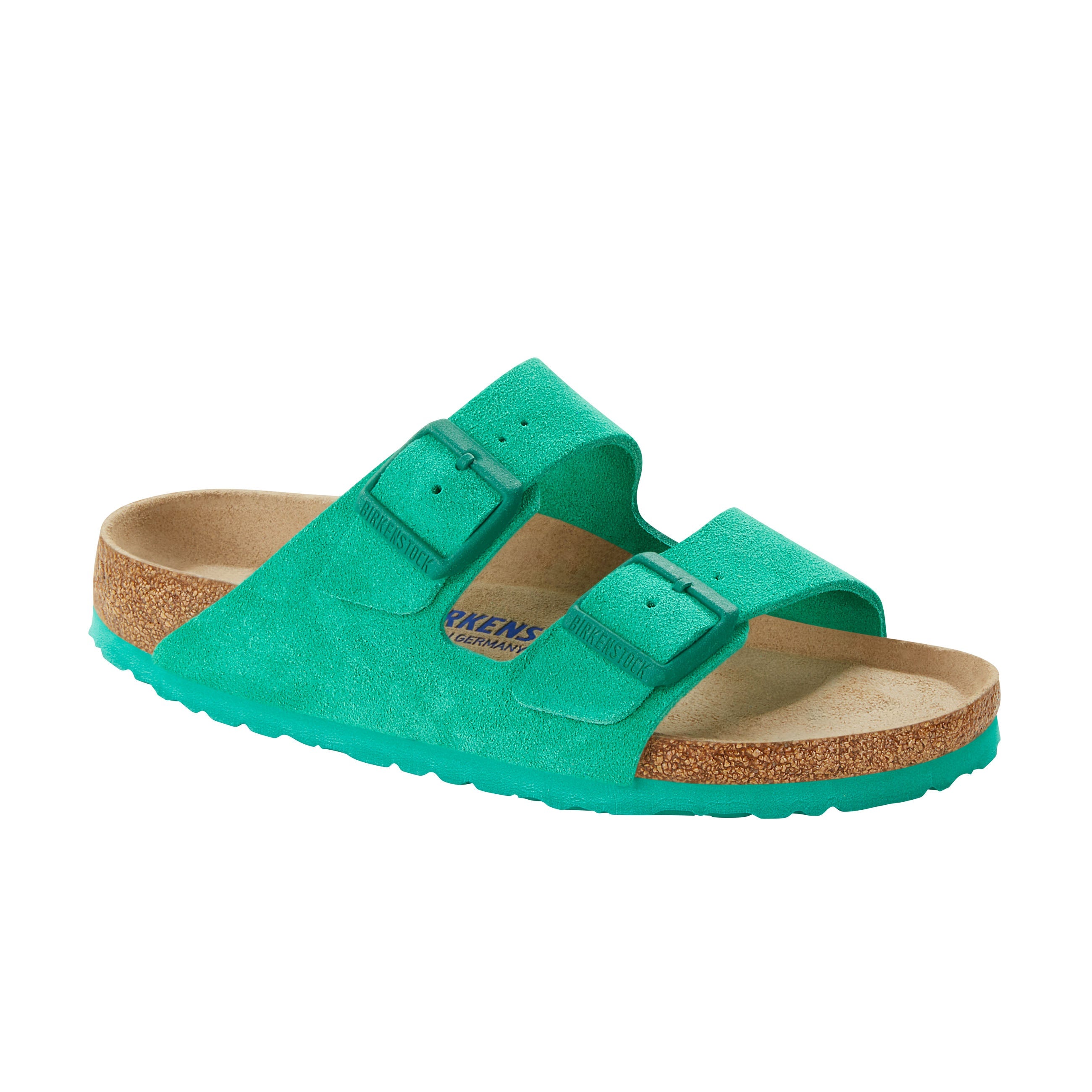 Birkenstock Arizona Soft Footbed Bold Green Suede Leather