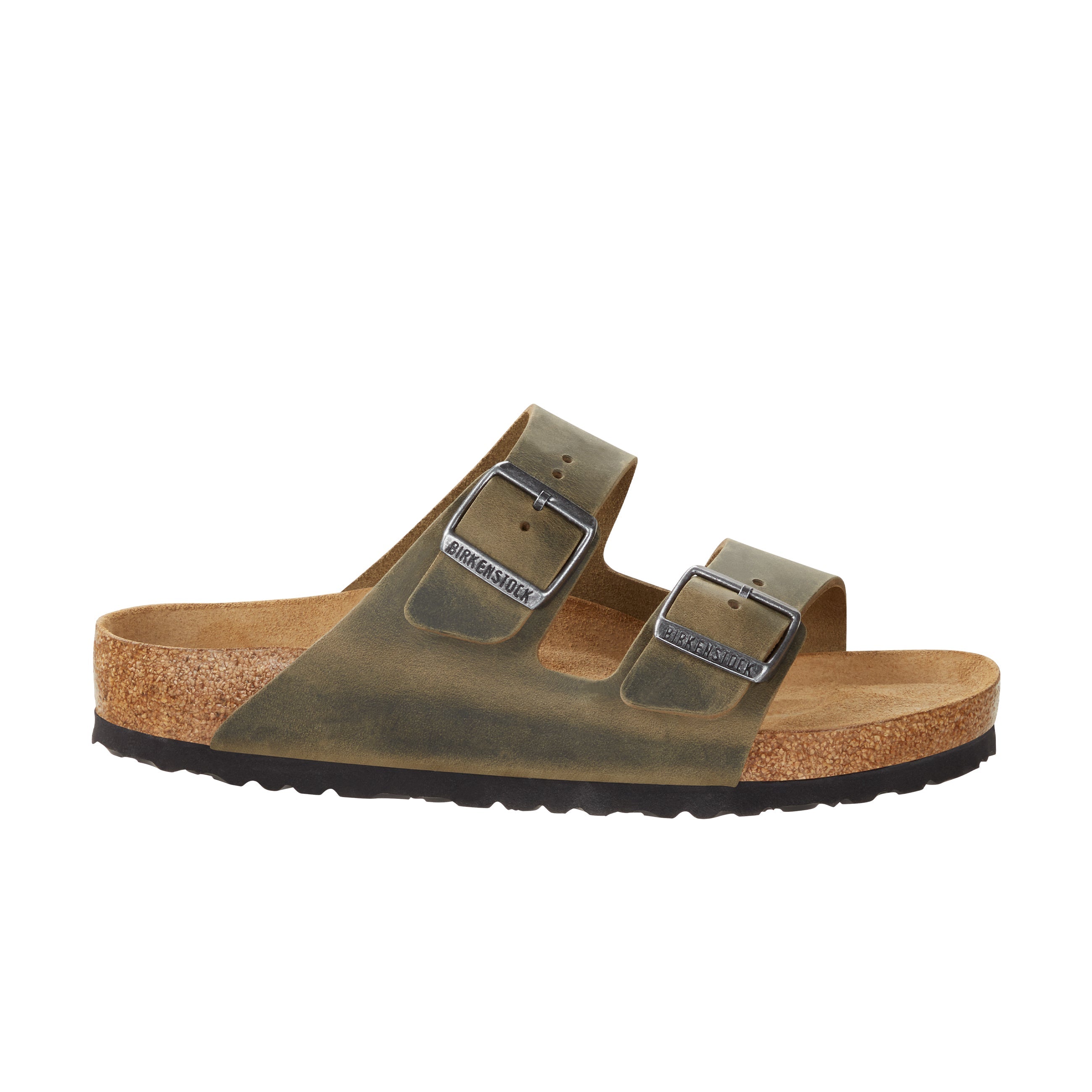 Birkenstock Arizona Soft Footbed Faded Khaki Oiled Leather side view