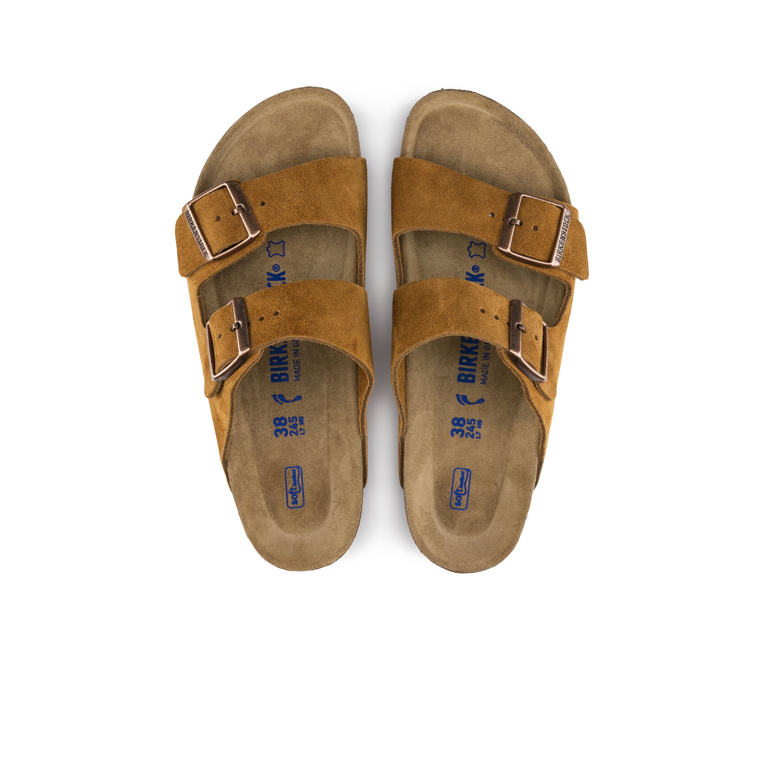 Birkenstock Arizona Soft Footbed Mink Suede Leather top view