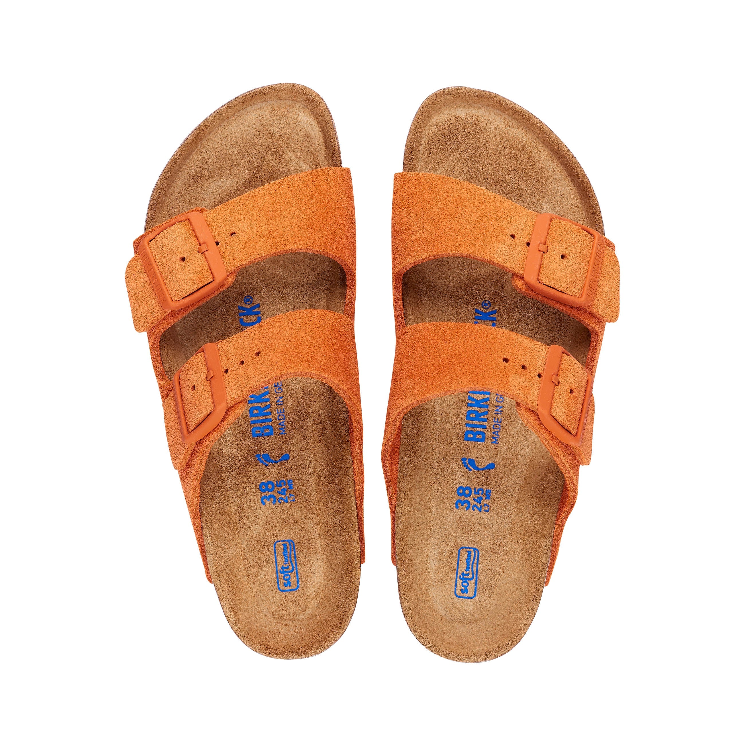 Birkenstock Arizona Soft Footbed Russet Orange Suede Leather top view