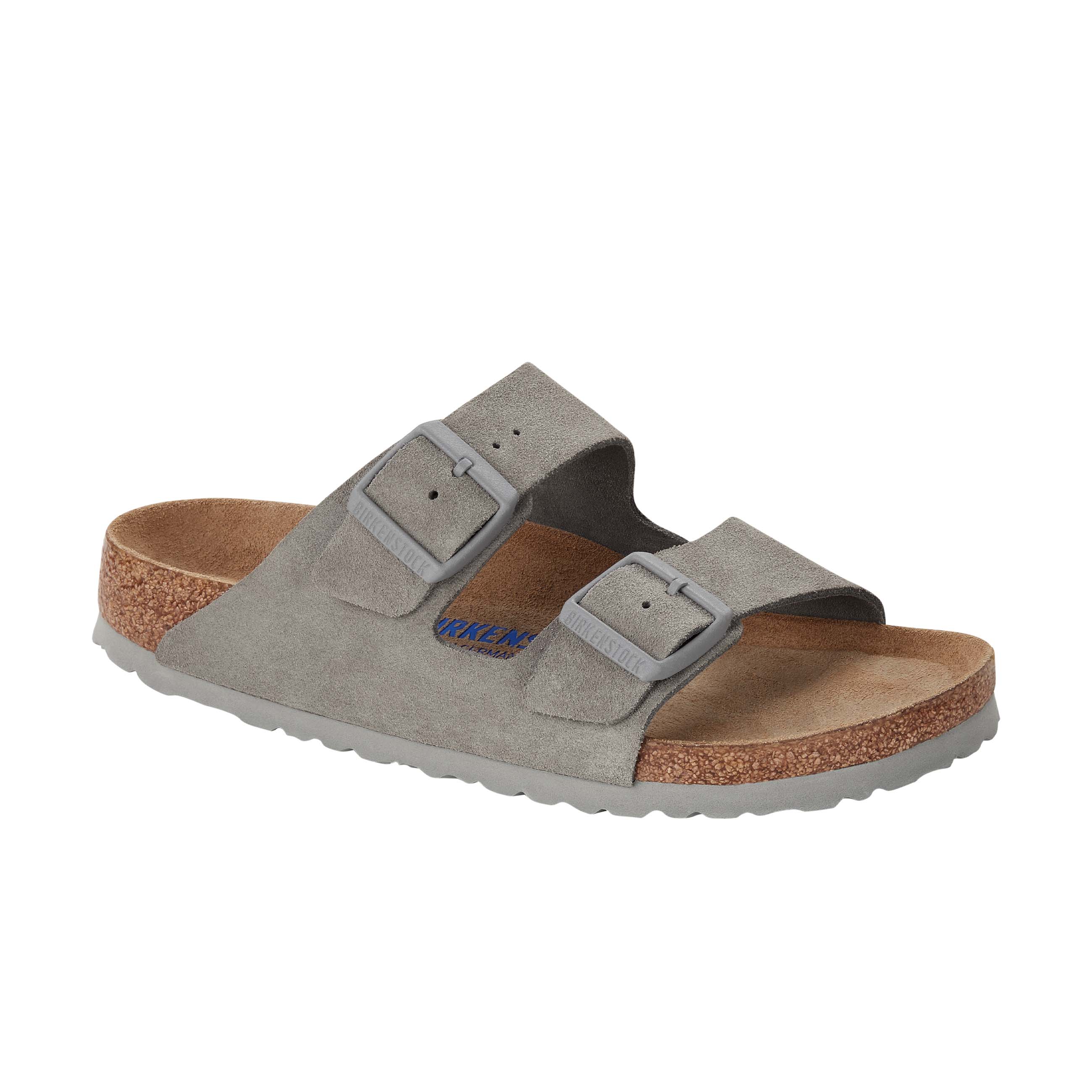 Birkenstock Arizona Soft Footbed Suede Leather Stone Coin