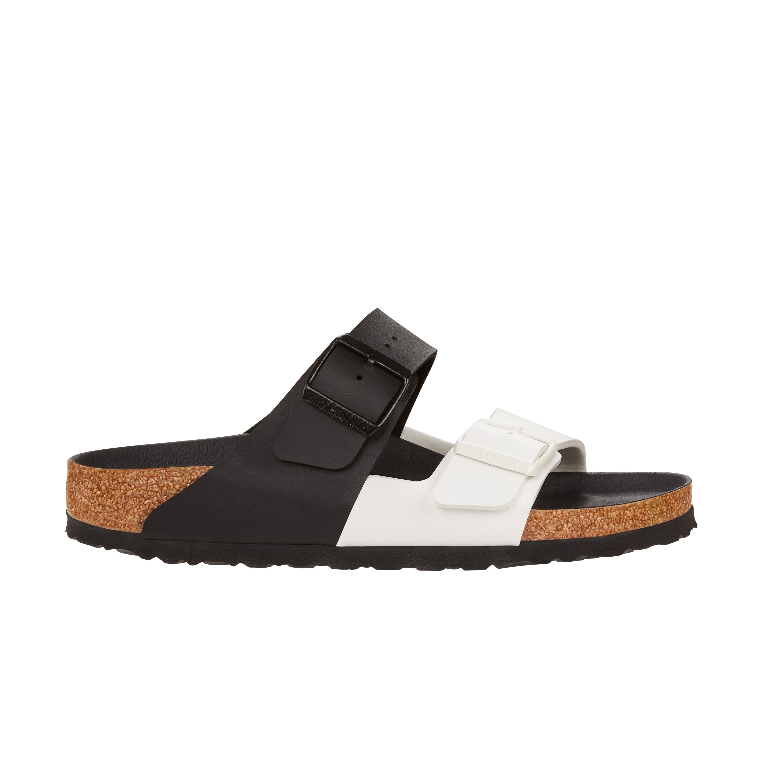 Birkenstock Arizona Split Black/White Birko-Flor side view