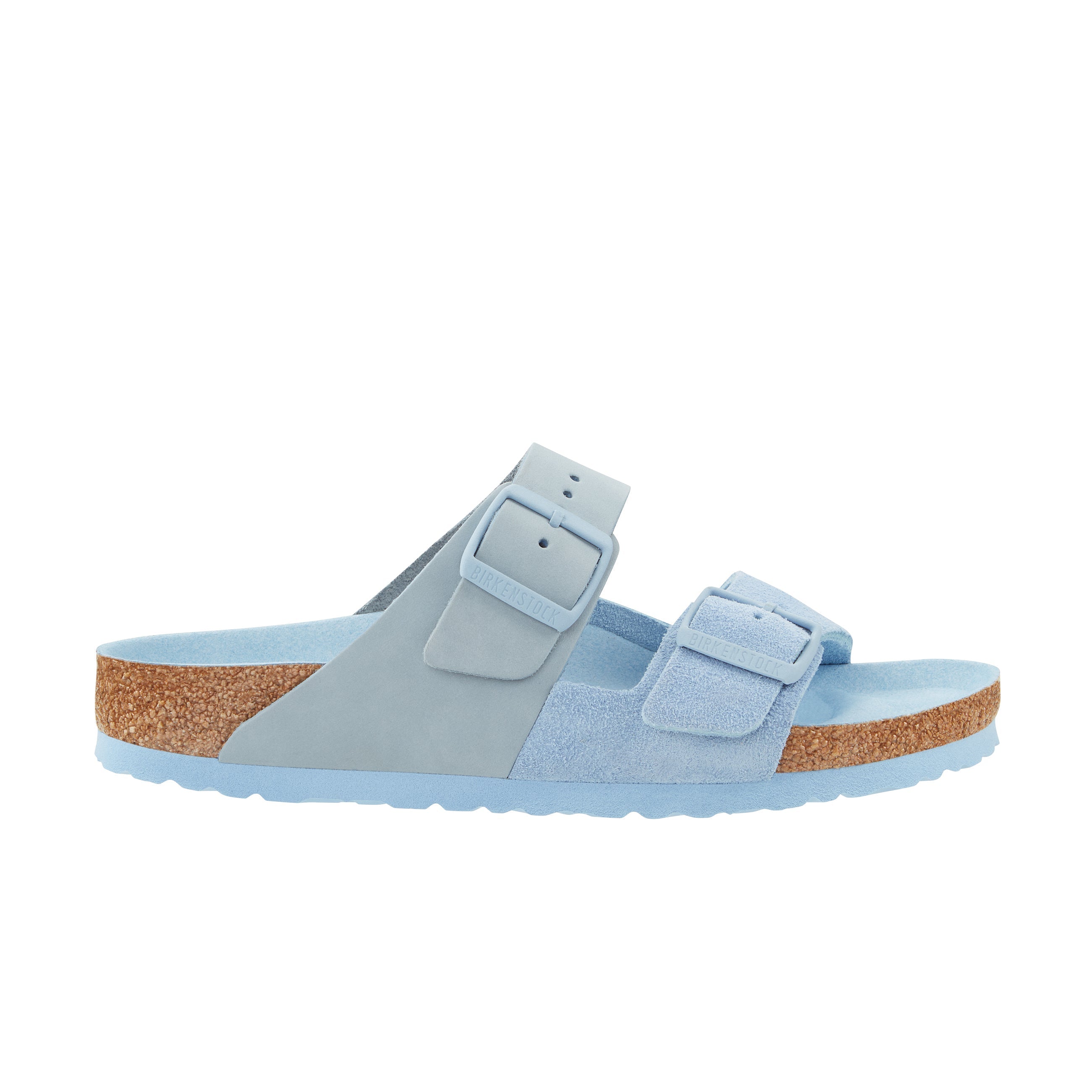 Birkenstock Arizona Split Nubuck Suede Leather Dusty Blue side view