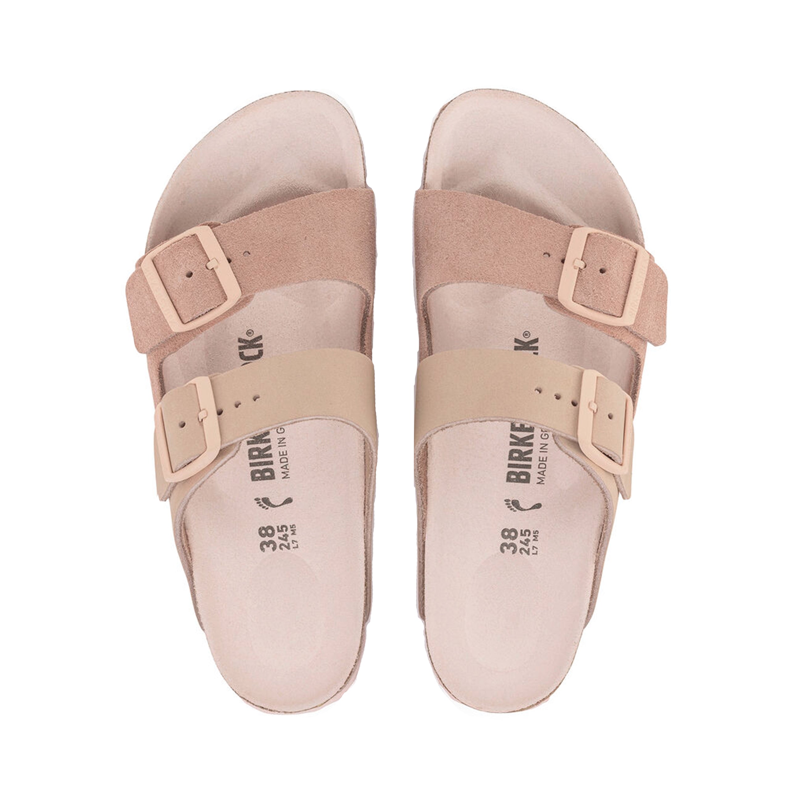 Birkenstock Arizona Split Nubuck Suede Leather Light Rose top view