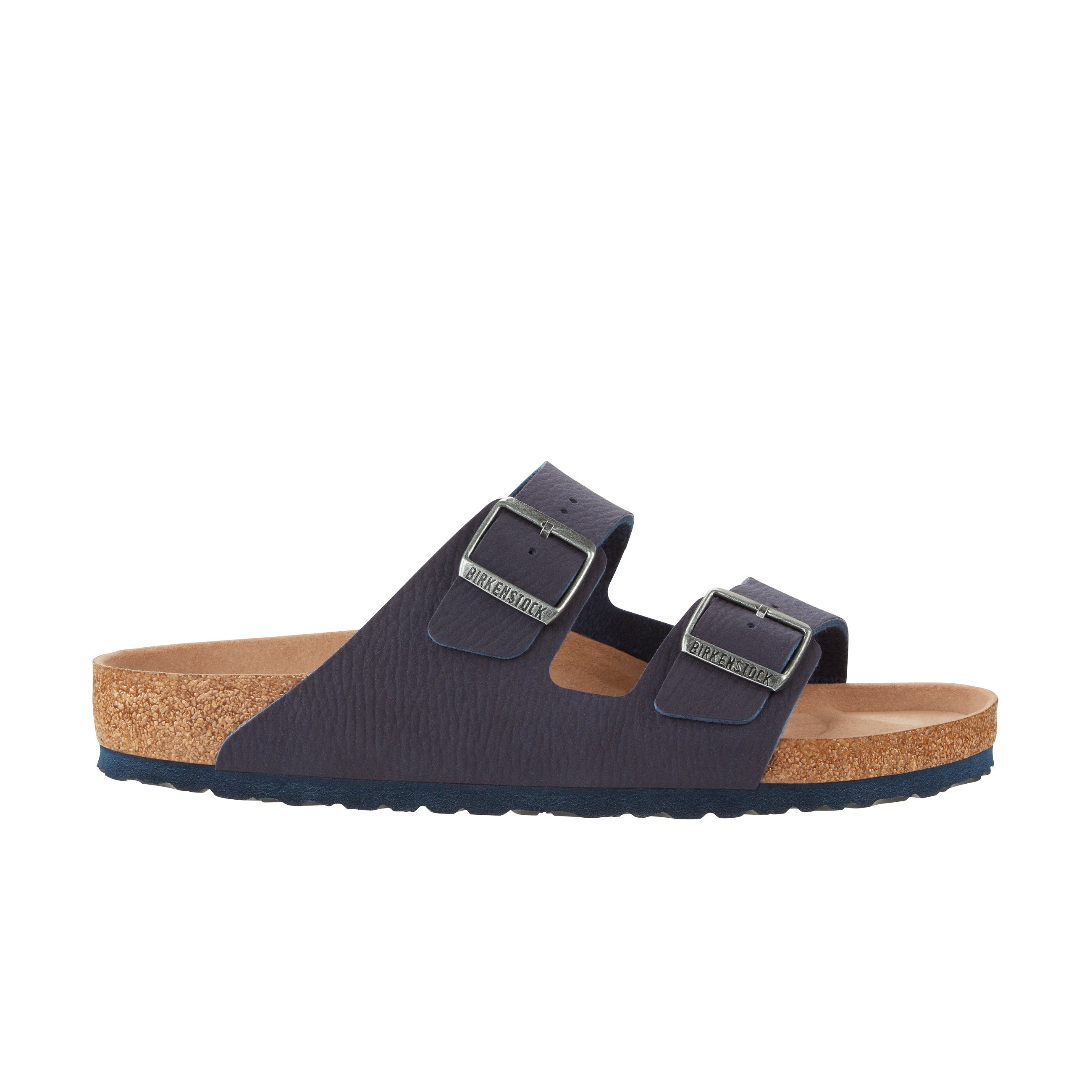 Birkenstock Arizona Vegan BirkiBuc Desert Dust Indigo Blue side view